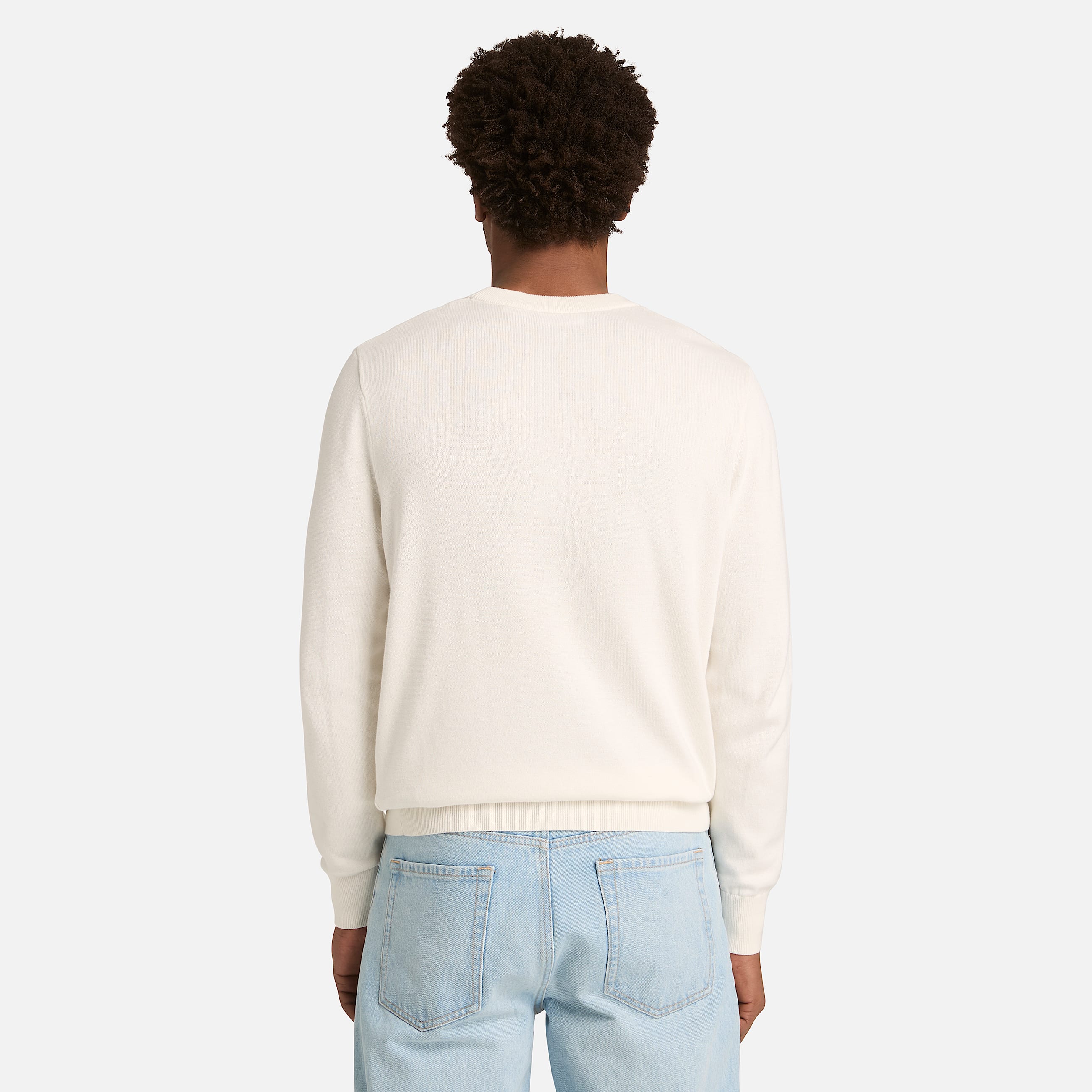 Johns River Cotton Crewneck Jumper for Men in White TBL White ALT8