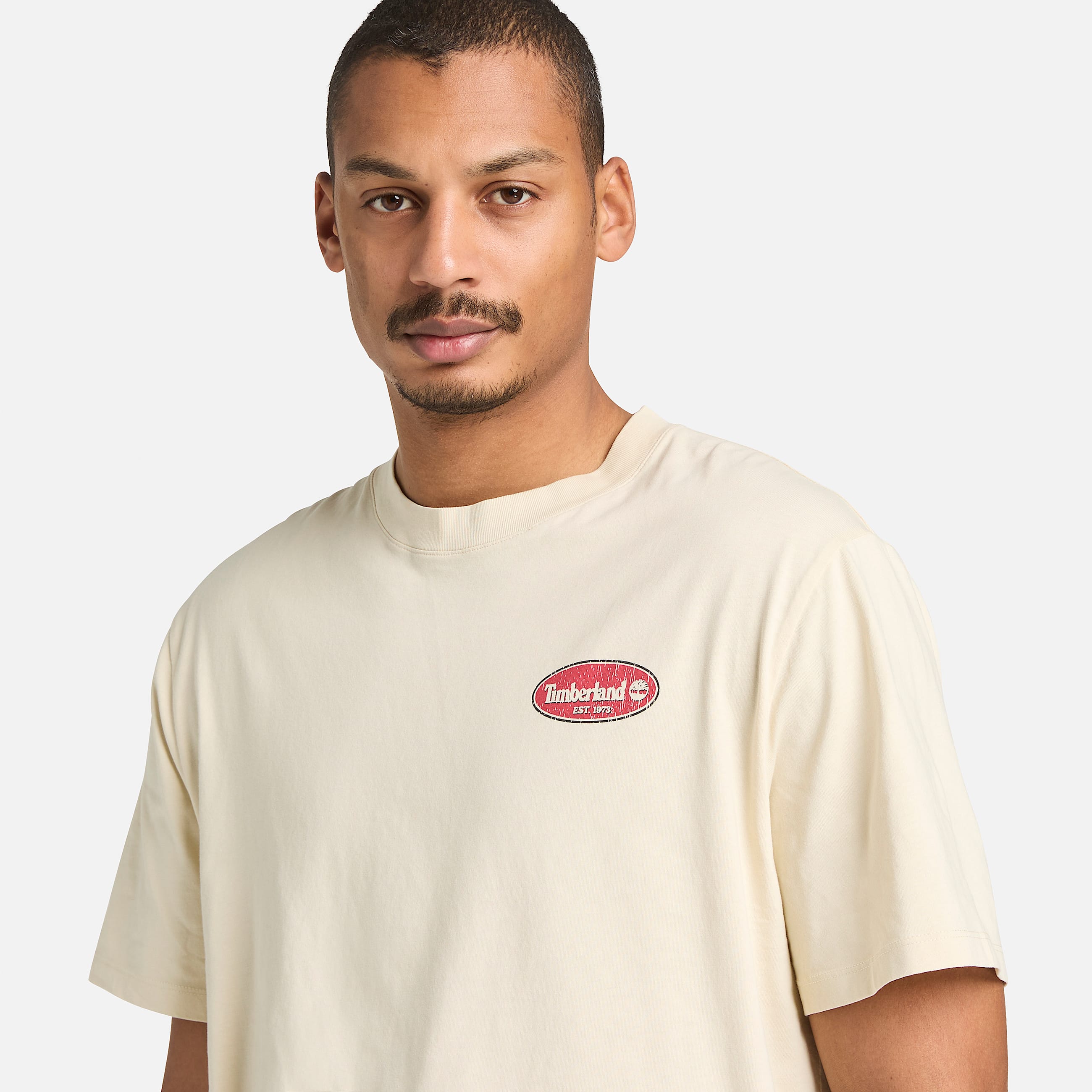 Tshirt Grfica Gas Station para Homem em bege TBL bege ALT3