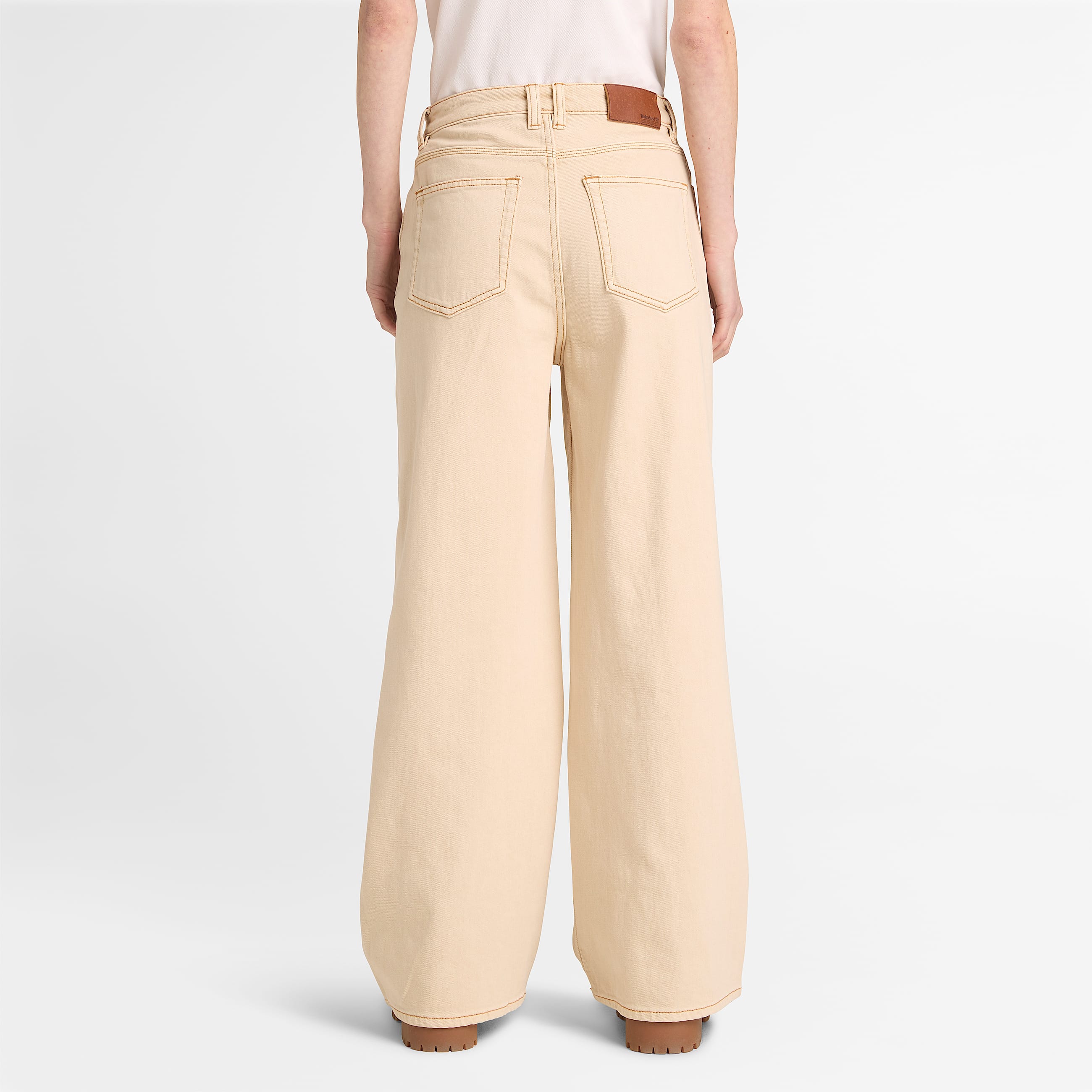 Vaquero de pernera ancha para mujer en beis TBL beis ALT8