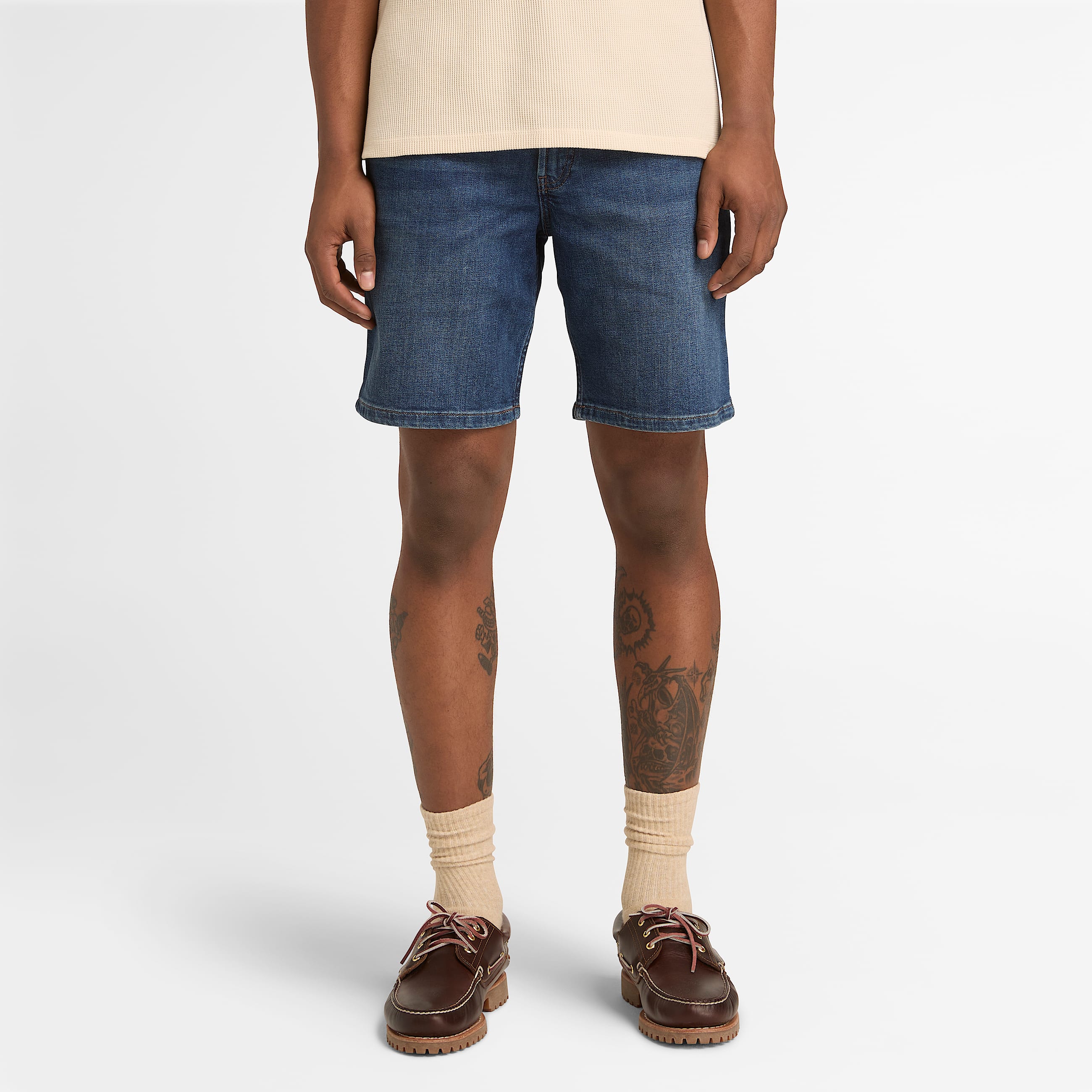 Stretch Denim Short for Men in Blue TBL Blue ALT1