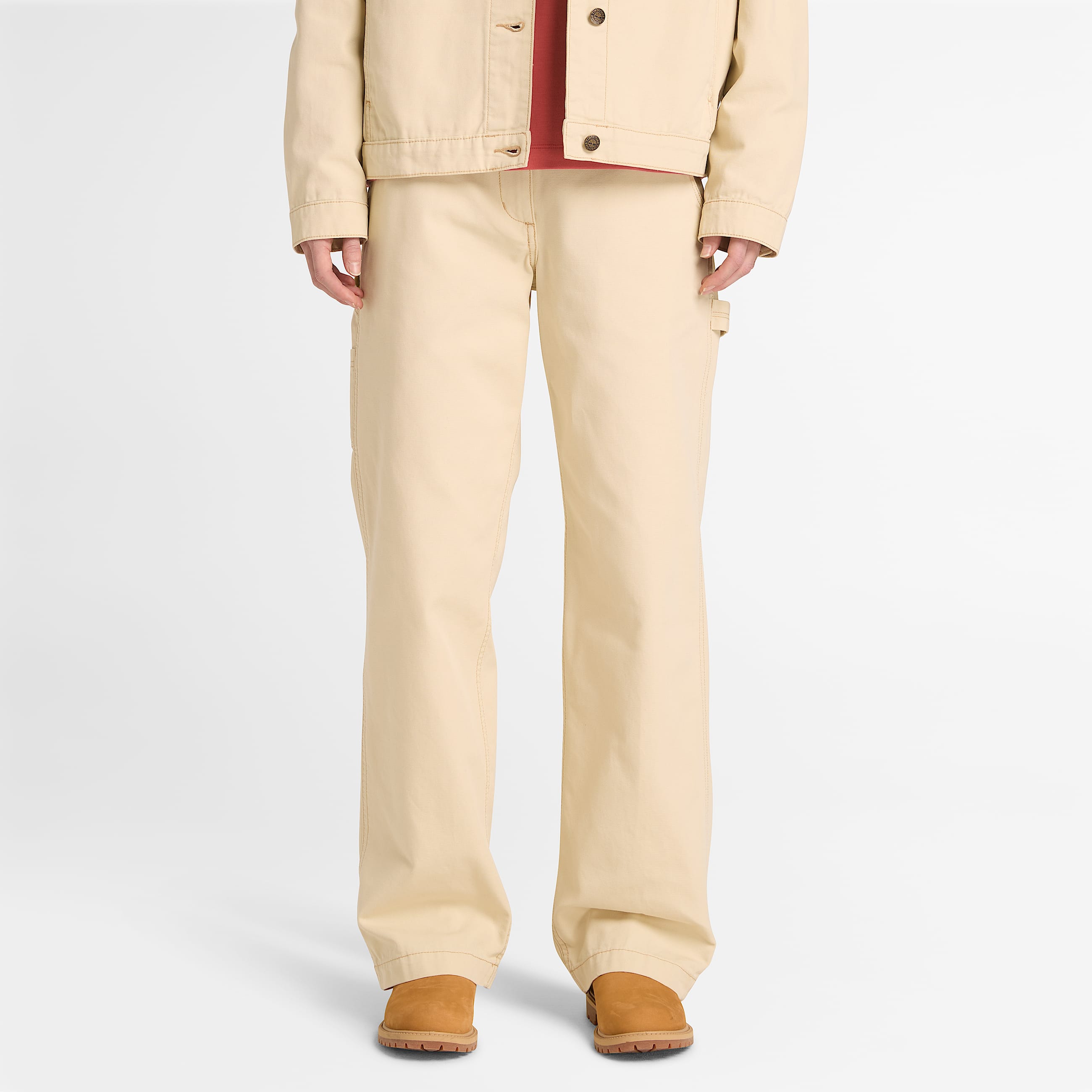 Gerade Hose aus Canvas fr Damen in Beige TBL Beige ALT1