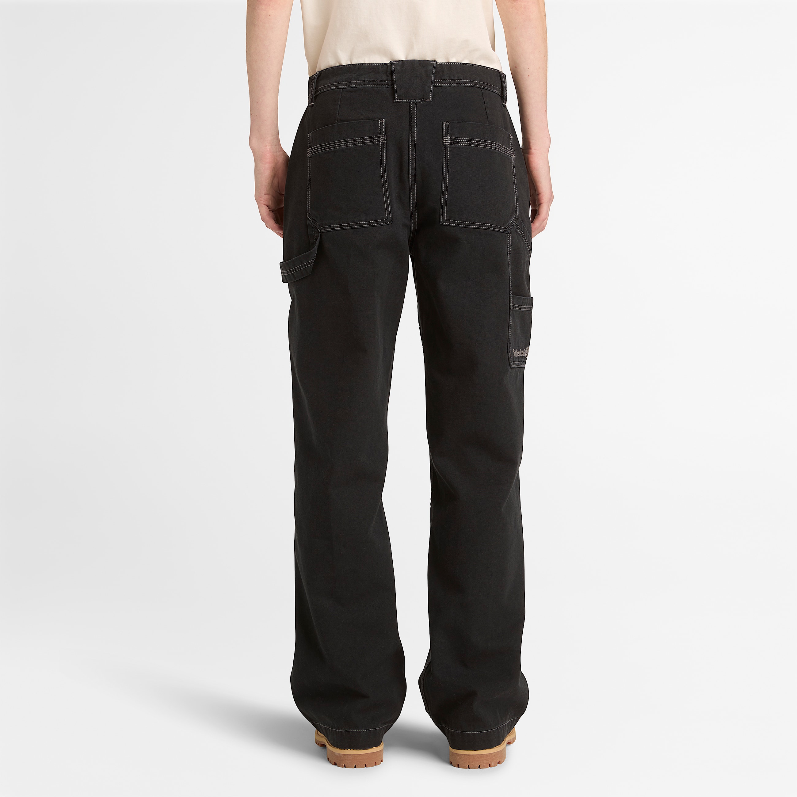 Gerade Hose aus Canvas fr Damen in Schwarz TBL Schwarz ALT8