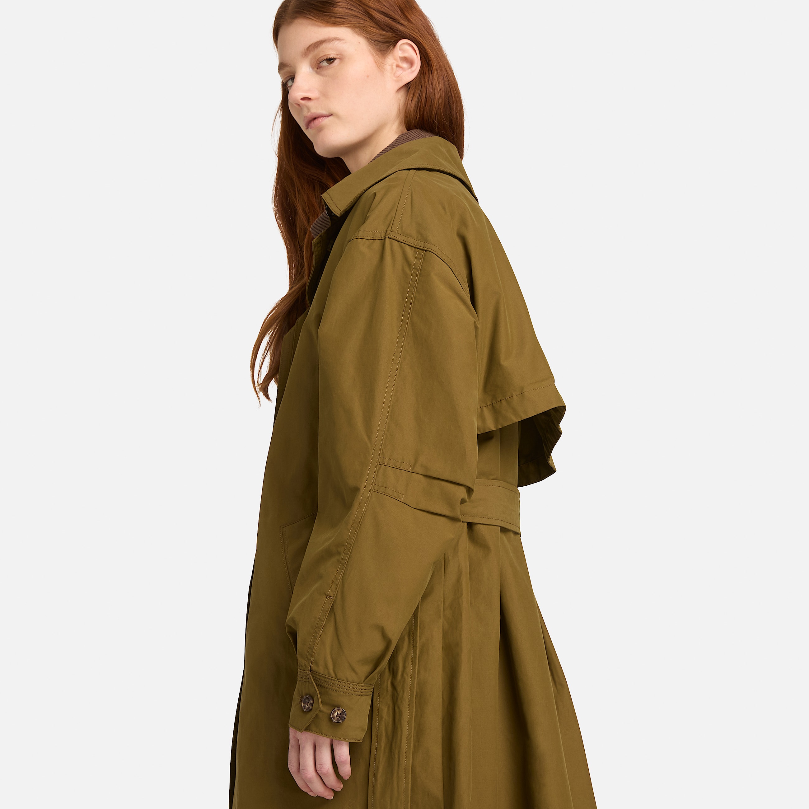 Impermable long pour femme en vert fonc TBL Verte ALT3