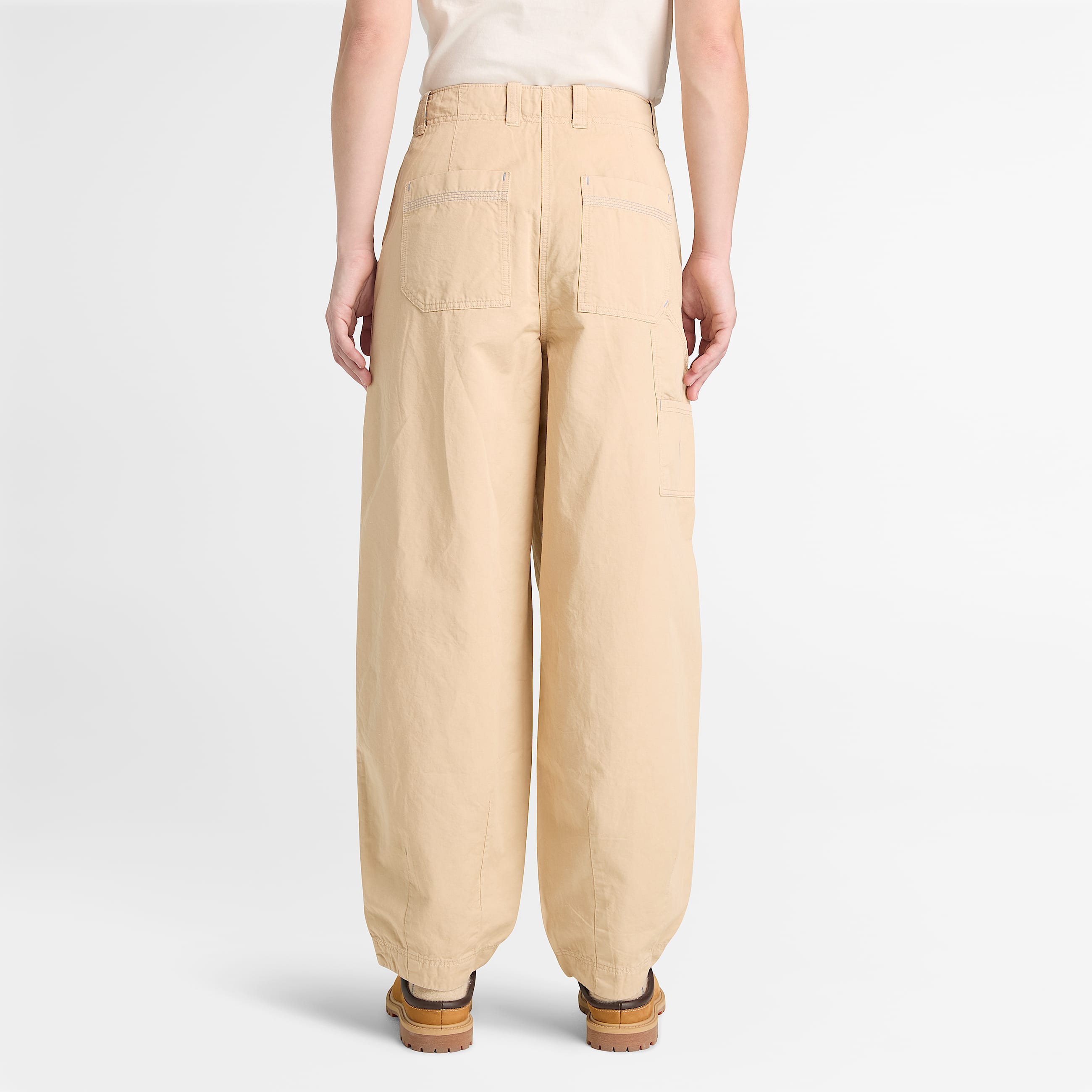 Utility Cotton Linen Trouser for Women in Beige TBL Beige ALT8