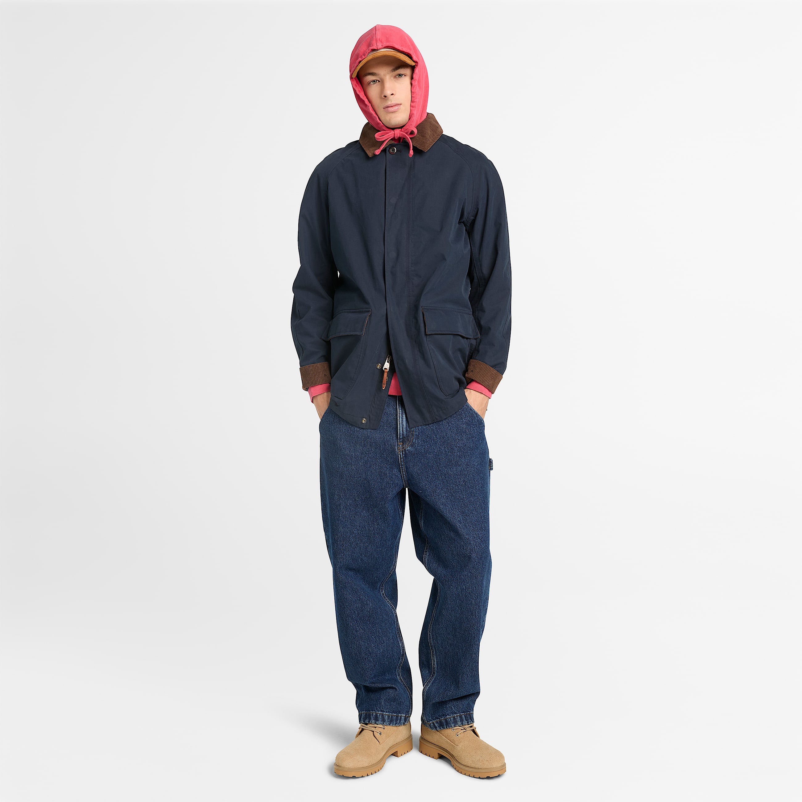 Merrymack River Garment Dyed Hoodie for Men in Red TBL Red ALT2