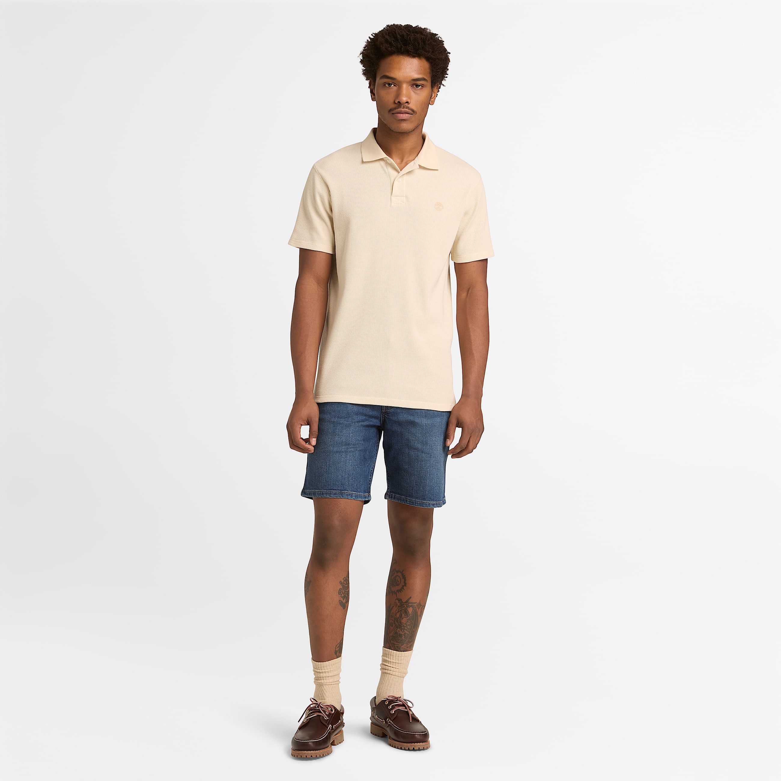 Stretch Denim Short for Men in Blue TBL Blue ALT2