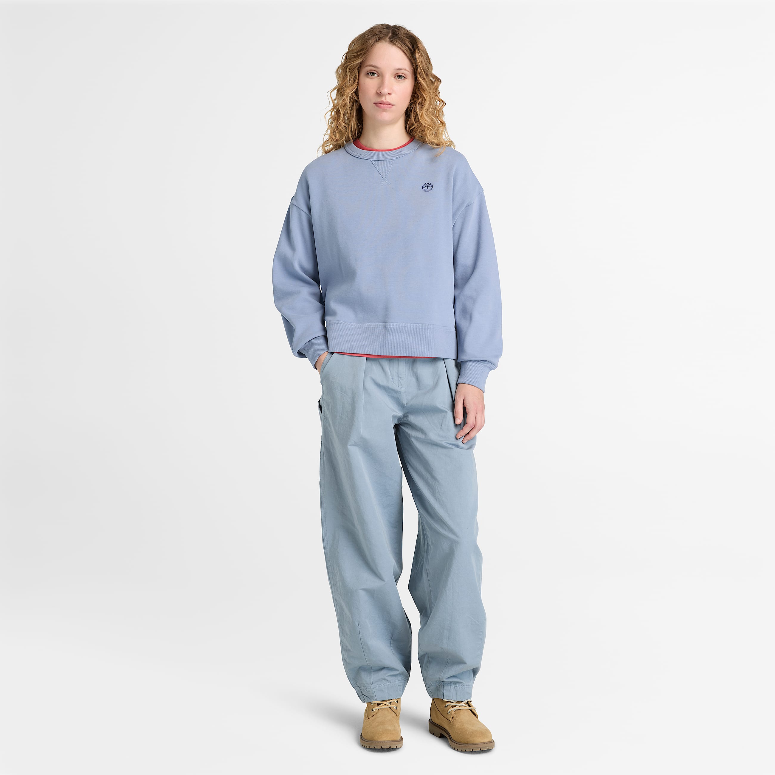 Camisola de Gola Redonda Lush para Mulher em azul TBL azul ALT2