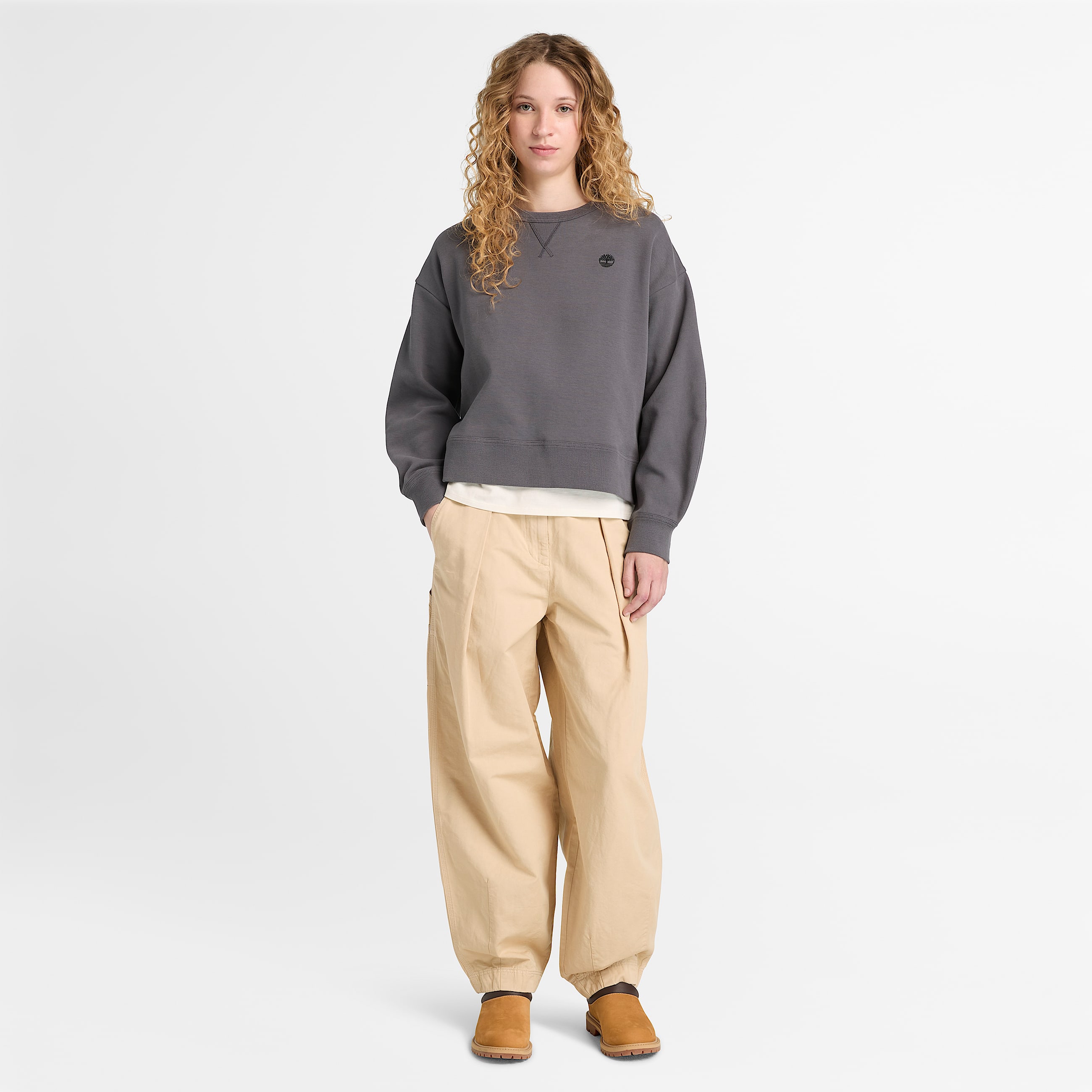 Utility Cotton Linen Trouser for Women in Beige TBL Beige ALT2