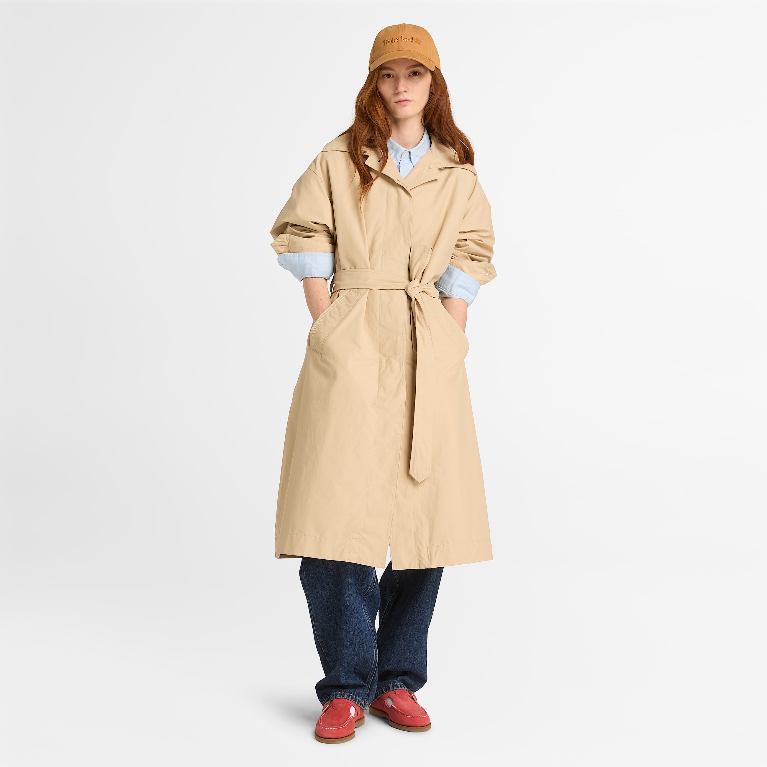 Impermable long pour femme en beige TBL beige ALT2