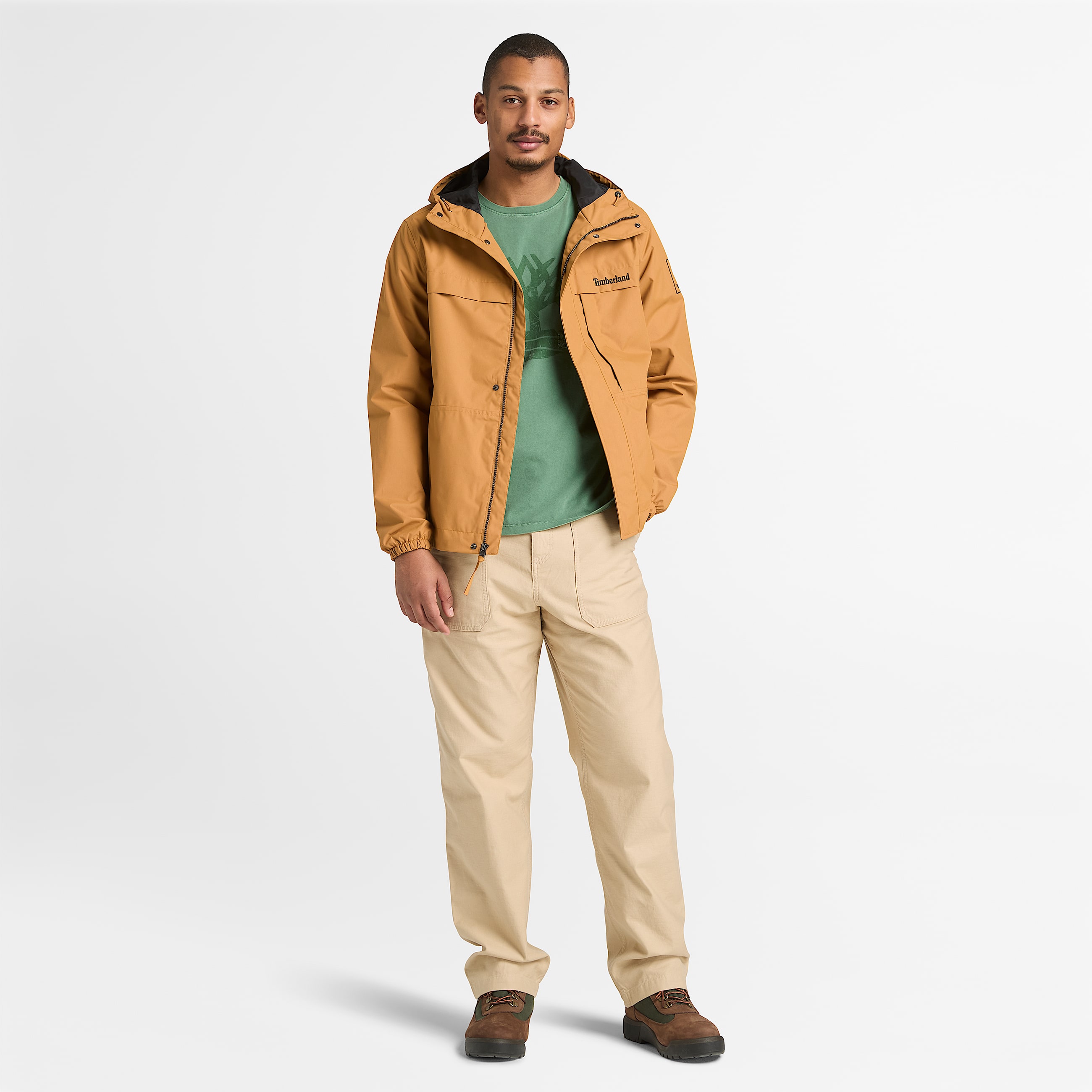 Stckgefrbtes TShirt mit LogoGrafik fr Herren in Dunkelgrn TBL Grn ALT2