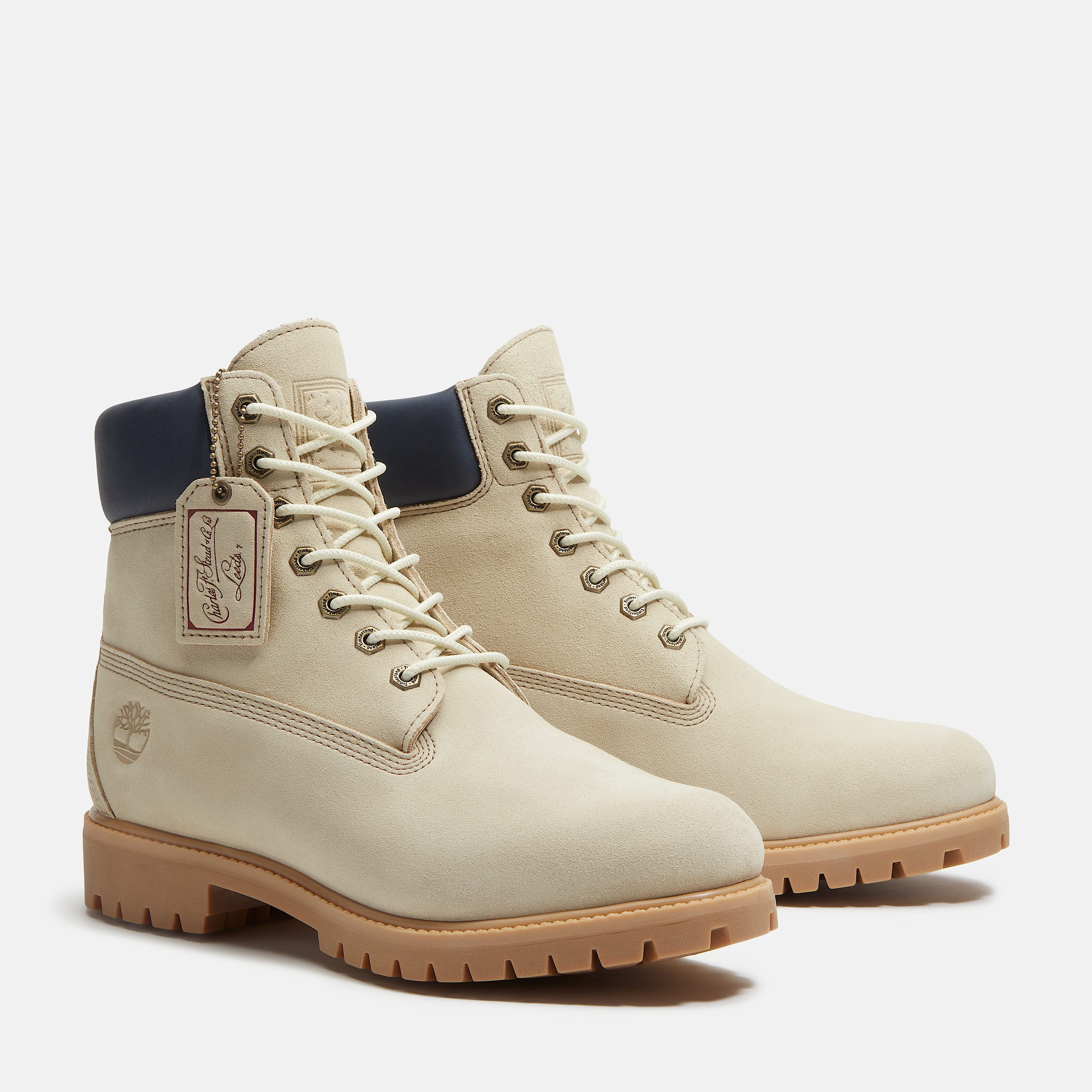 Timberland Year of the Horse Premium 6Inch Waterproof Boot for Men in Light BeigeDark Blue TBL Beige ALT4