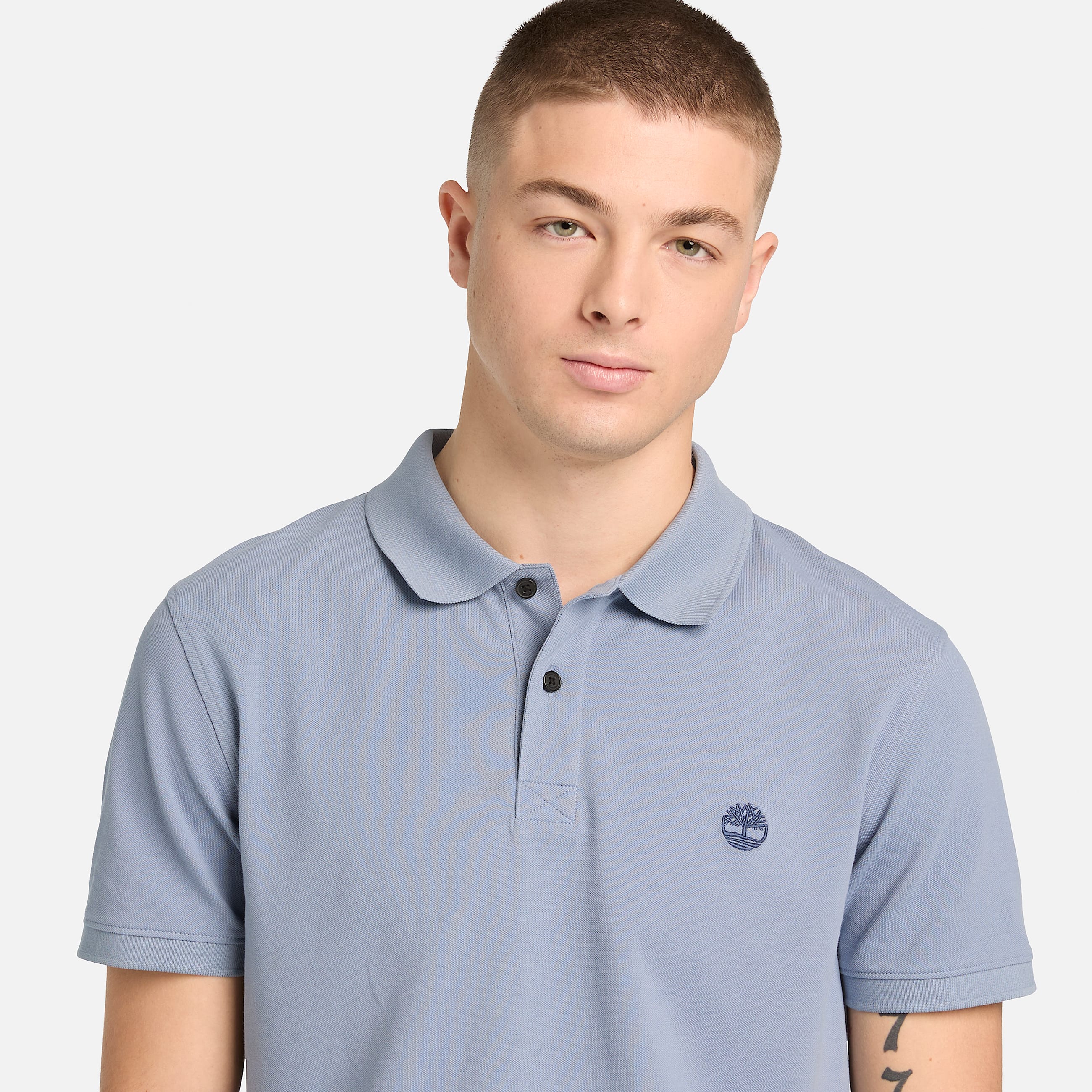 Polo de Manga Curta com Elasticidade Millers River para Homem em azul TBL azul ALT3