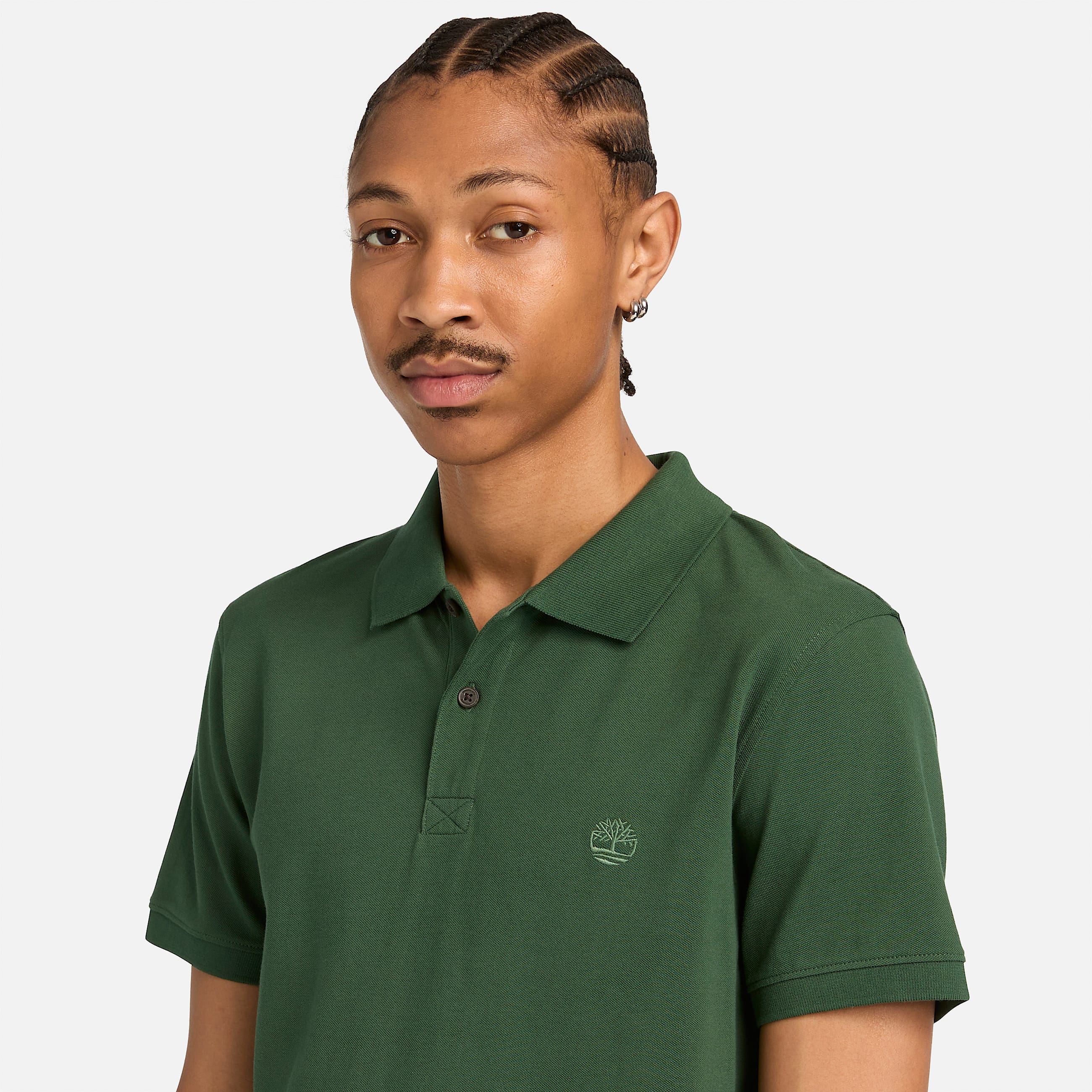 Polo de Manga Curta com Elasticidade Millers River para Homem em verdeescuro TBL verde ALT3