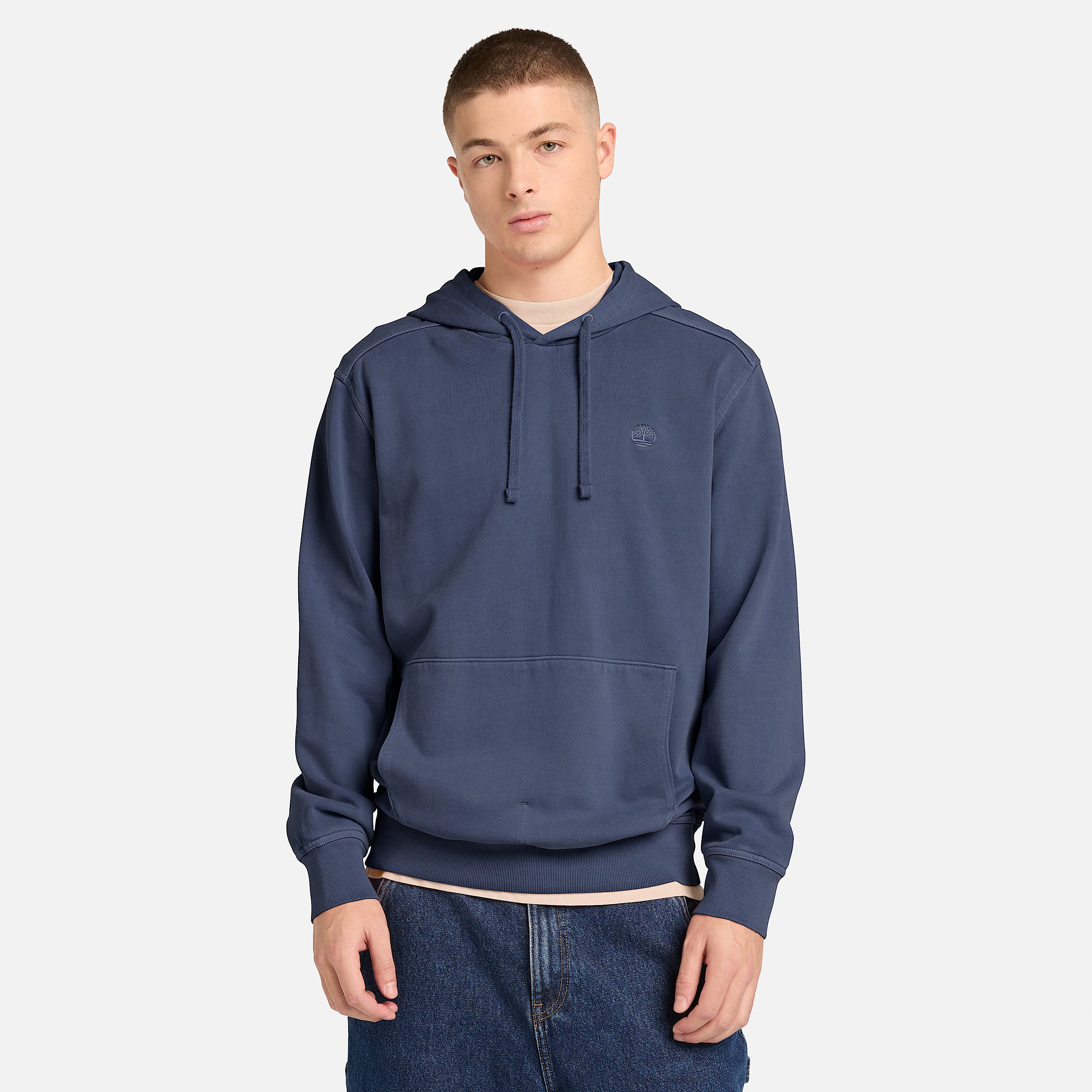 Merrymack River Garment Dyed Hoodie for Men in Dark Blue TBL Blue ALT1