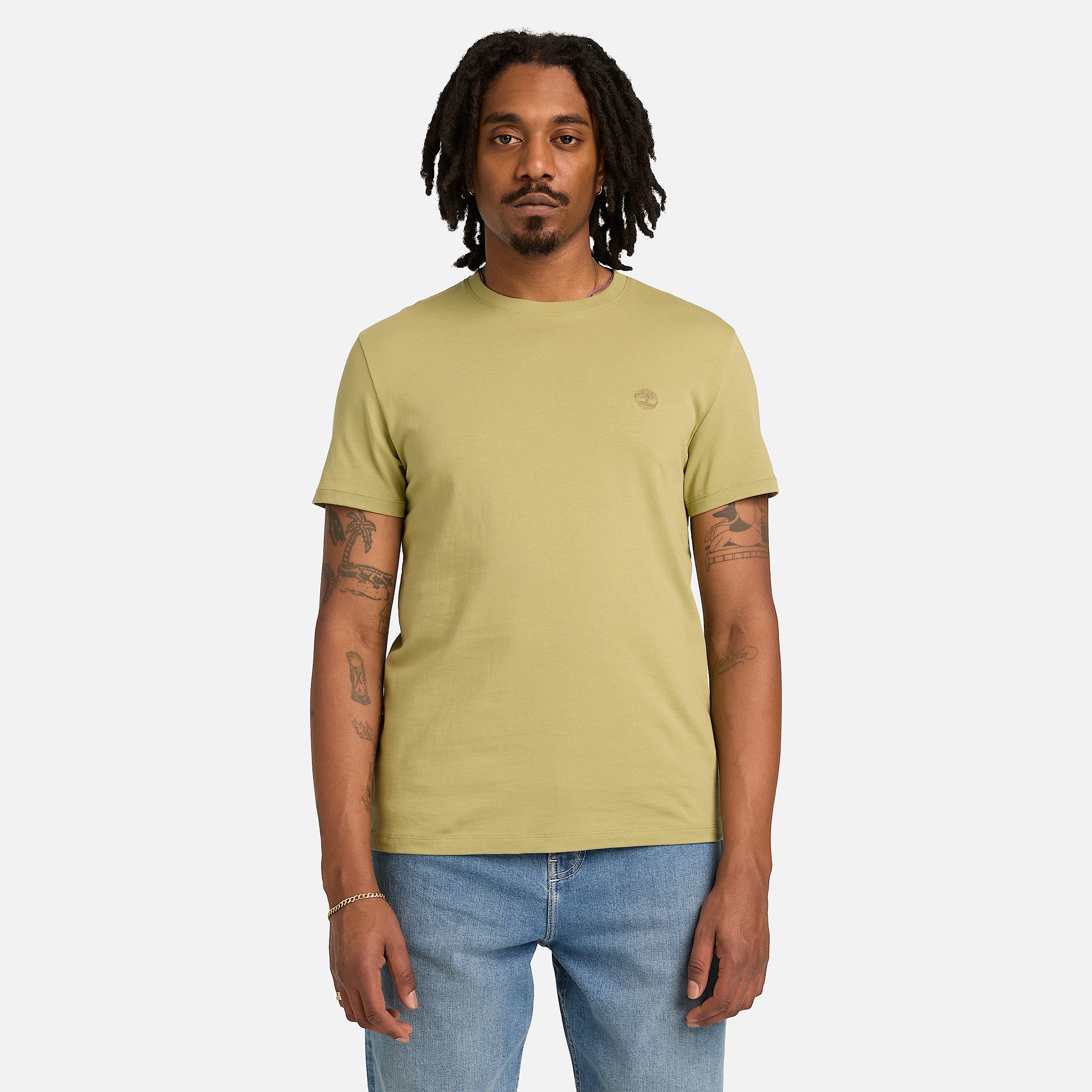 Dunstan River ShortSleeve TShirt for Men in Green TBL Green ALT1