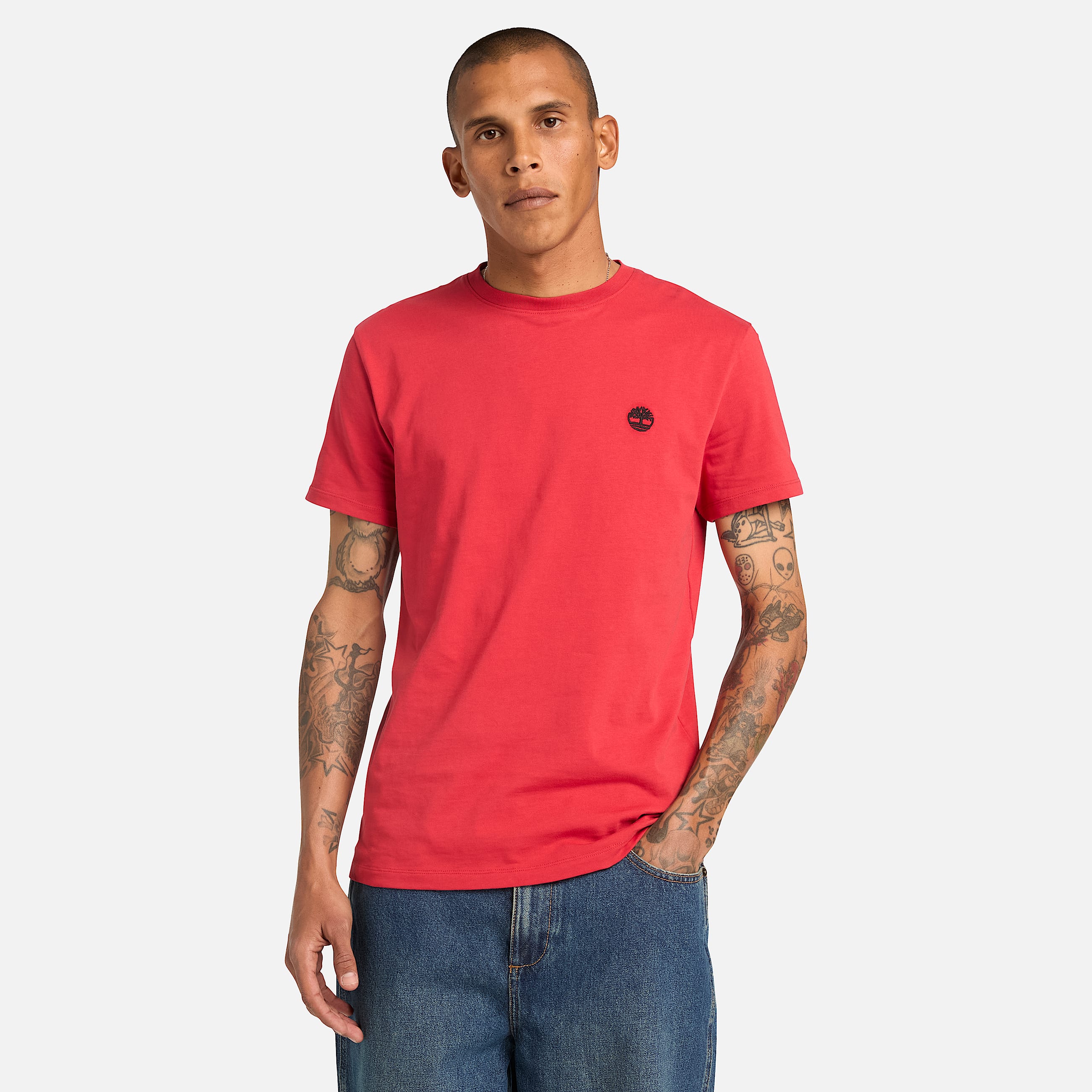 Dunstan River ShortSleeve TShirt for Men in Red TBL Red ALT1