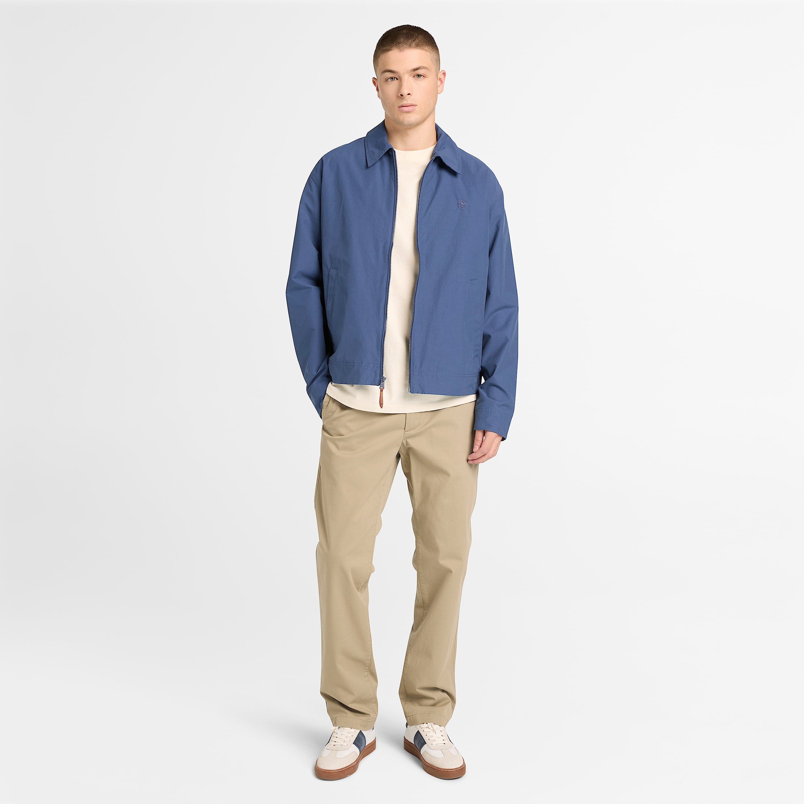 Stratham Durable Water Repellent Cotton Bomber for Men in Dark Blue TBL Blue ALT2