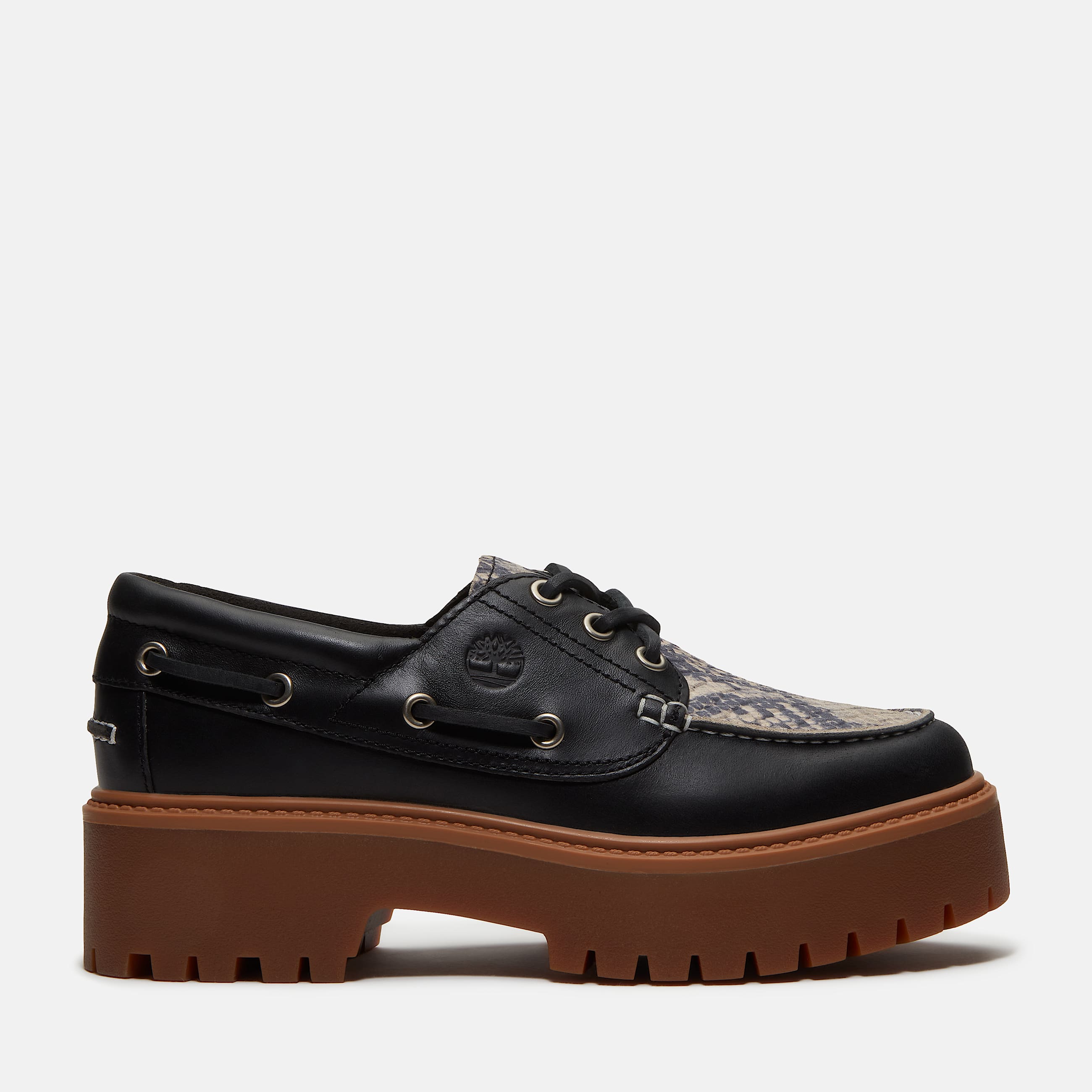 Scarpa da Barca con Plateau Stone Street da Donna in colore nero TBL colore nero HERO