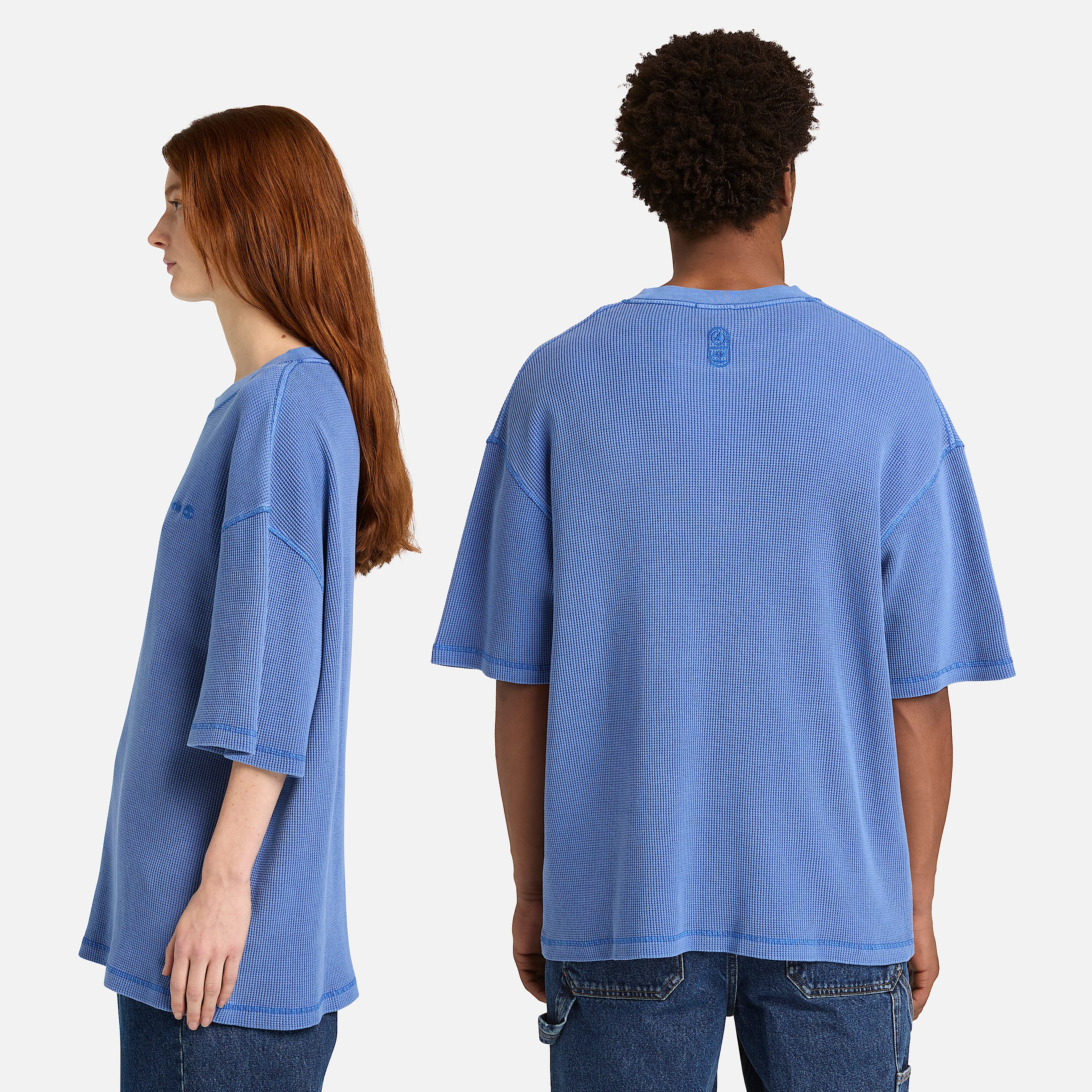 Tshirt Waffle Sem Gnero em azul TBL azul ALT2