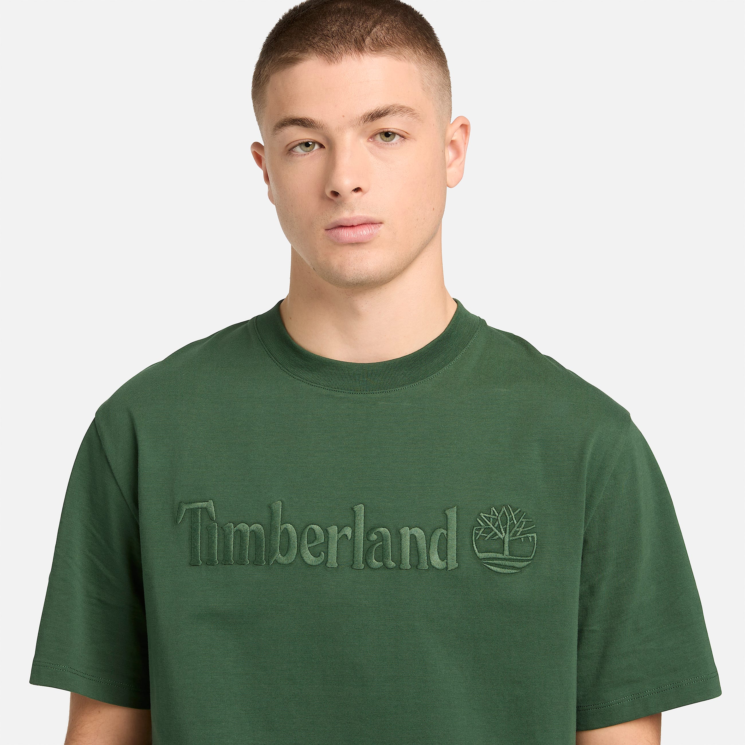 Hampthon ShortSleeve TShirt for Men in Dark Green TBL Green ALT3
