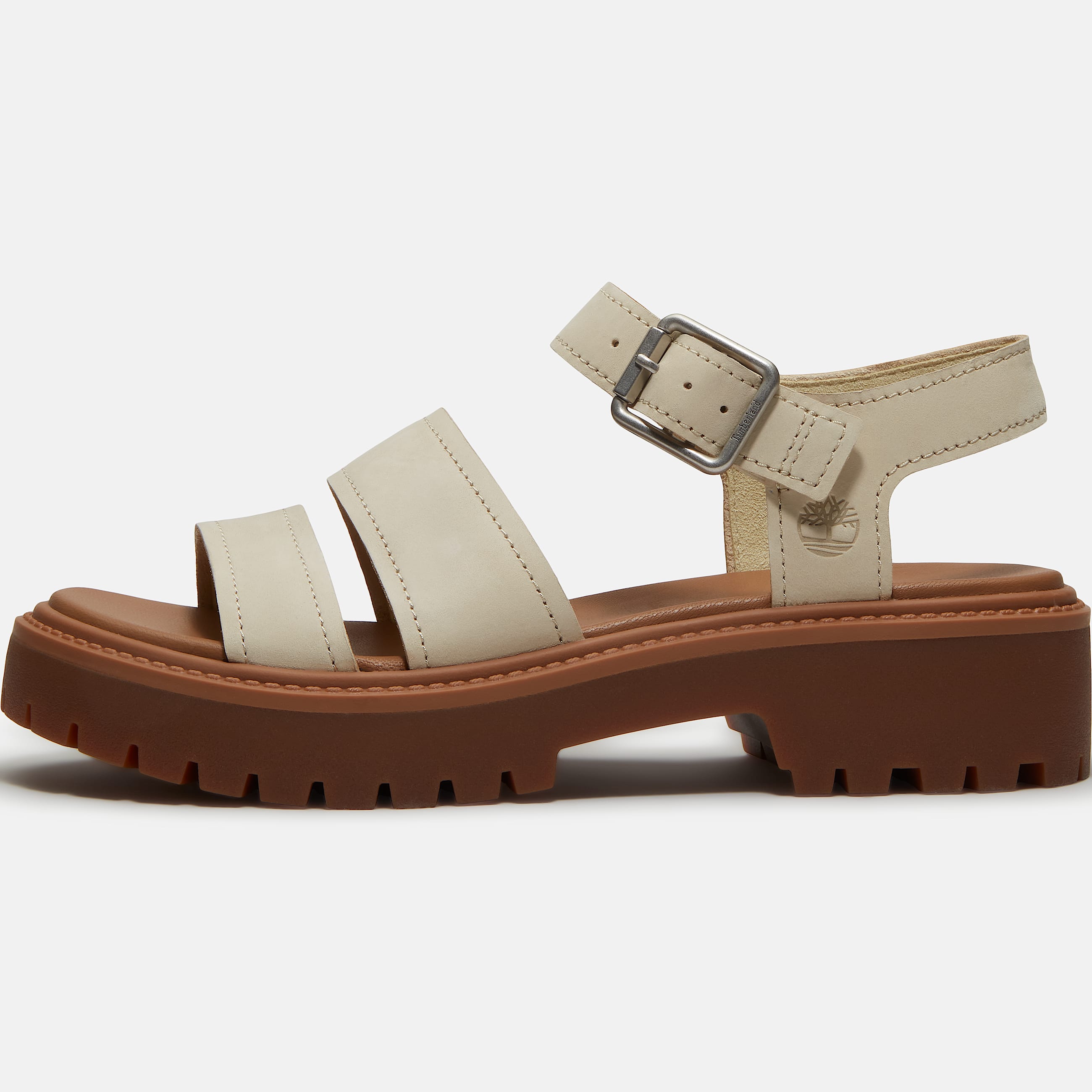 Sandalia con plataforma y tira trasera Stone Street para mujer en beis claro TBL beis ALT8