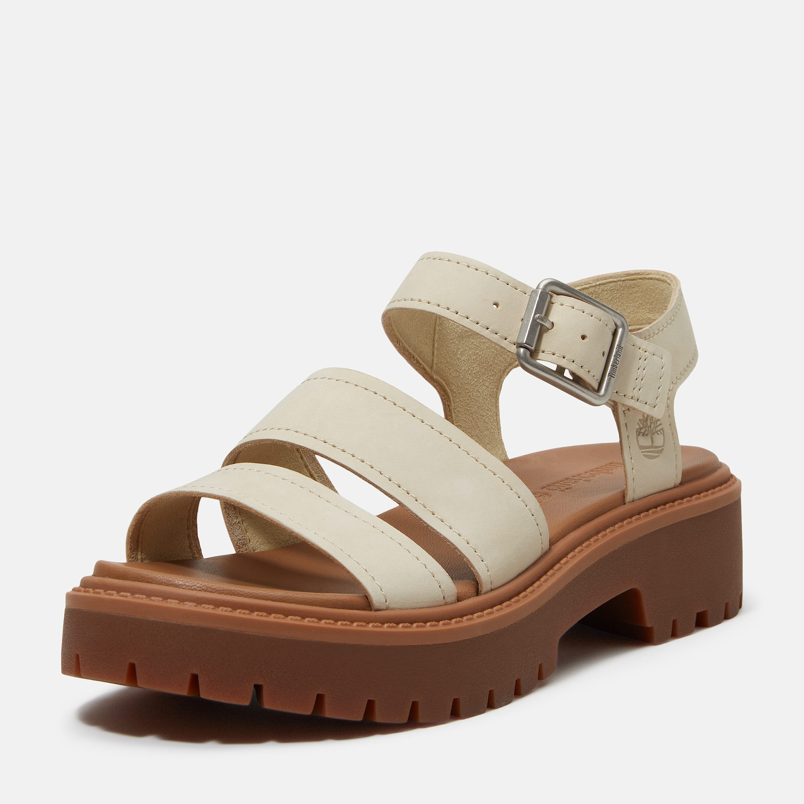 Sandalia con plataforma y tira trasera Stone Street para mujer en beis claro TBL beis ALT9