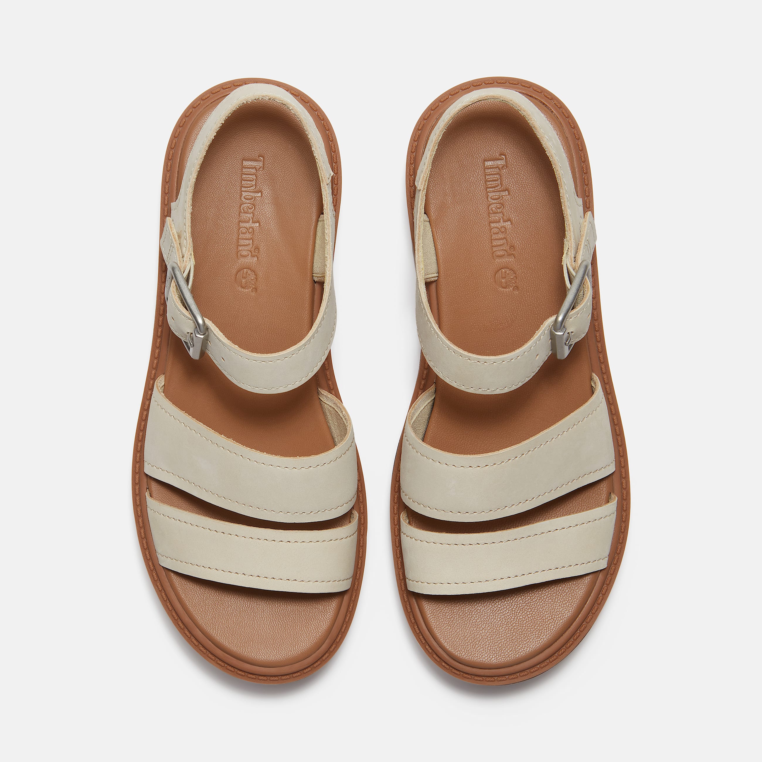 Sandalia con plataforma y tira trasera Stone Street para mujer en beis claro TBL beis ALT2