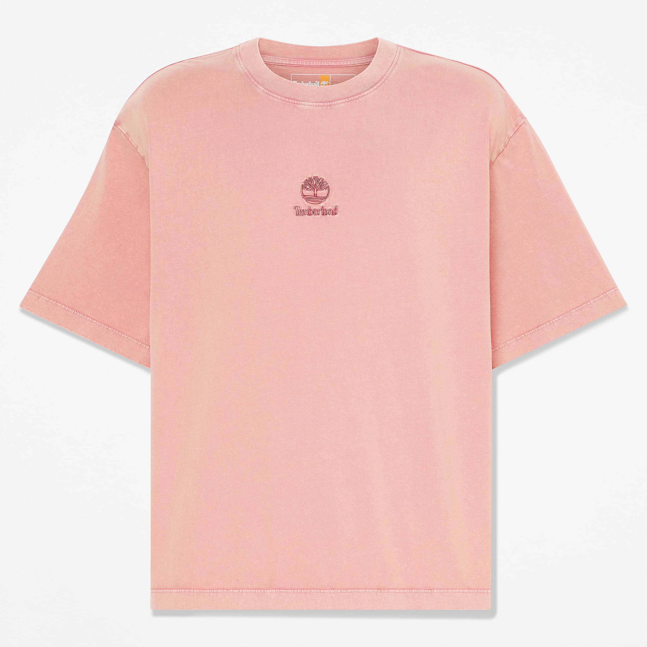 All Gender Sunwashed Embroidered Logo TShirt in Pink TBL Pink HERO
