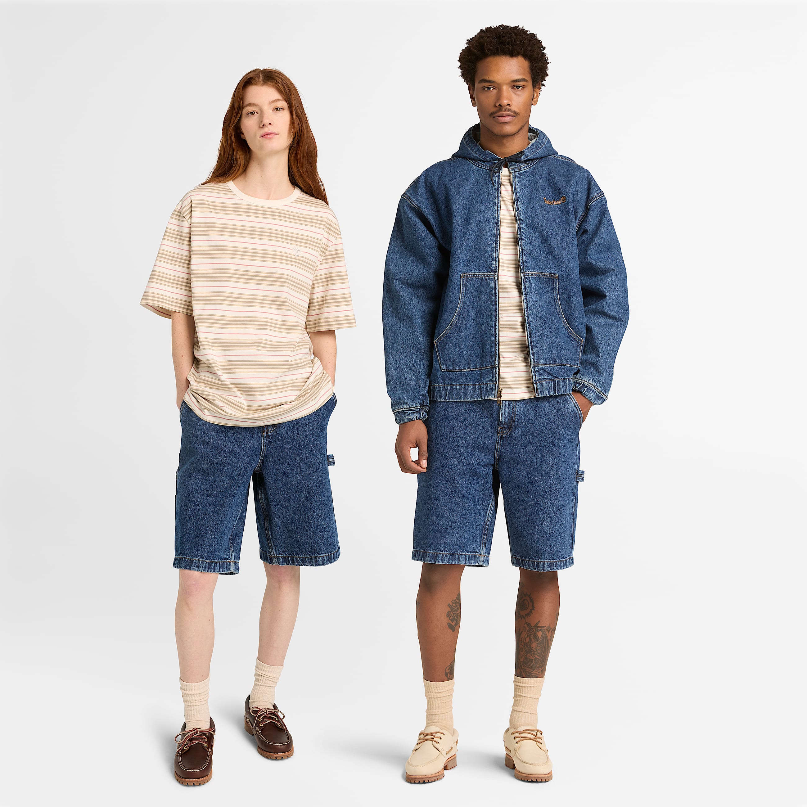 All Gender Striped TShirt in WhitePink TBL Pink ALT1