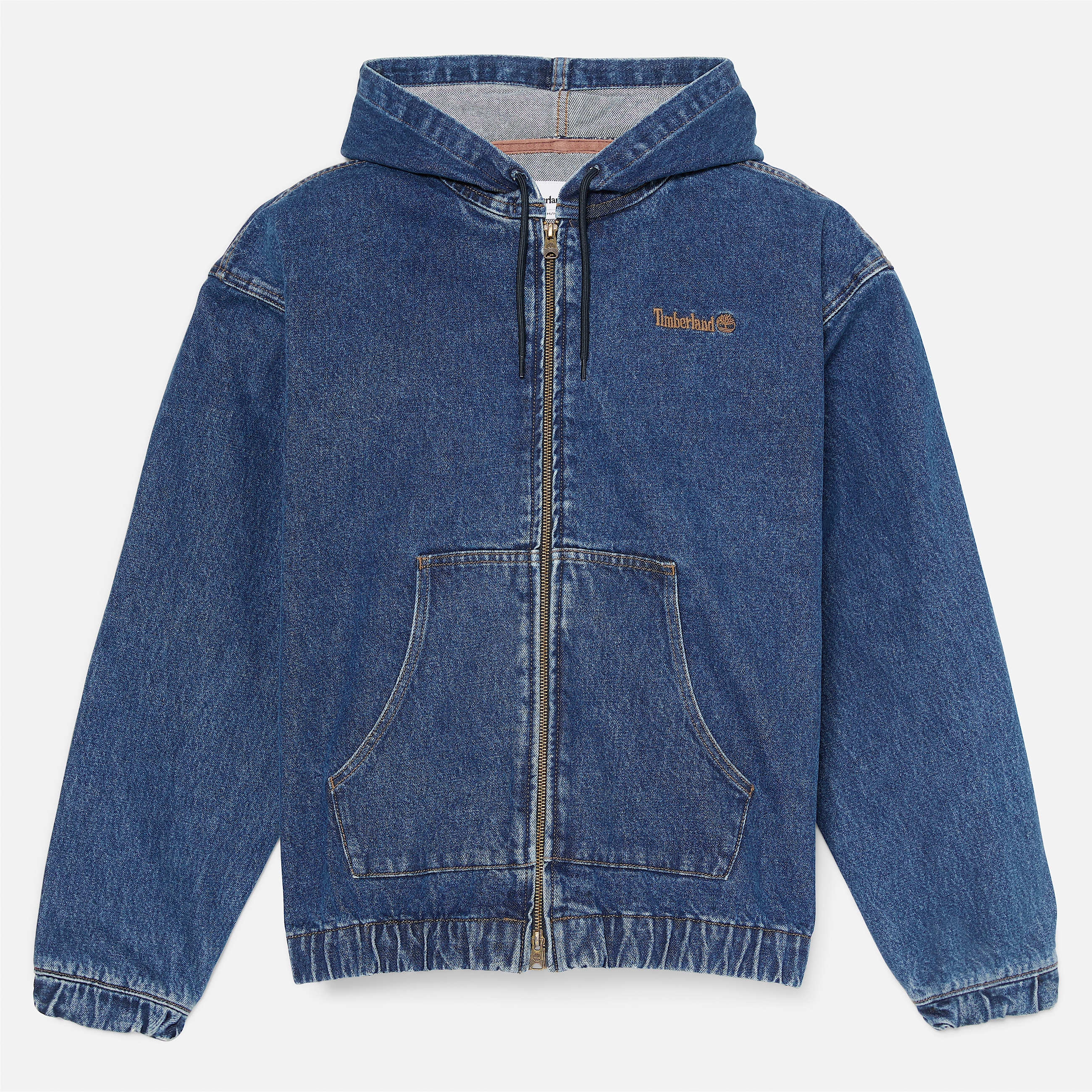 All Gender Denim FullZip Hooded Bomber in Blue TBL Blue HERO