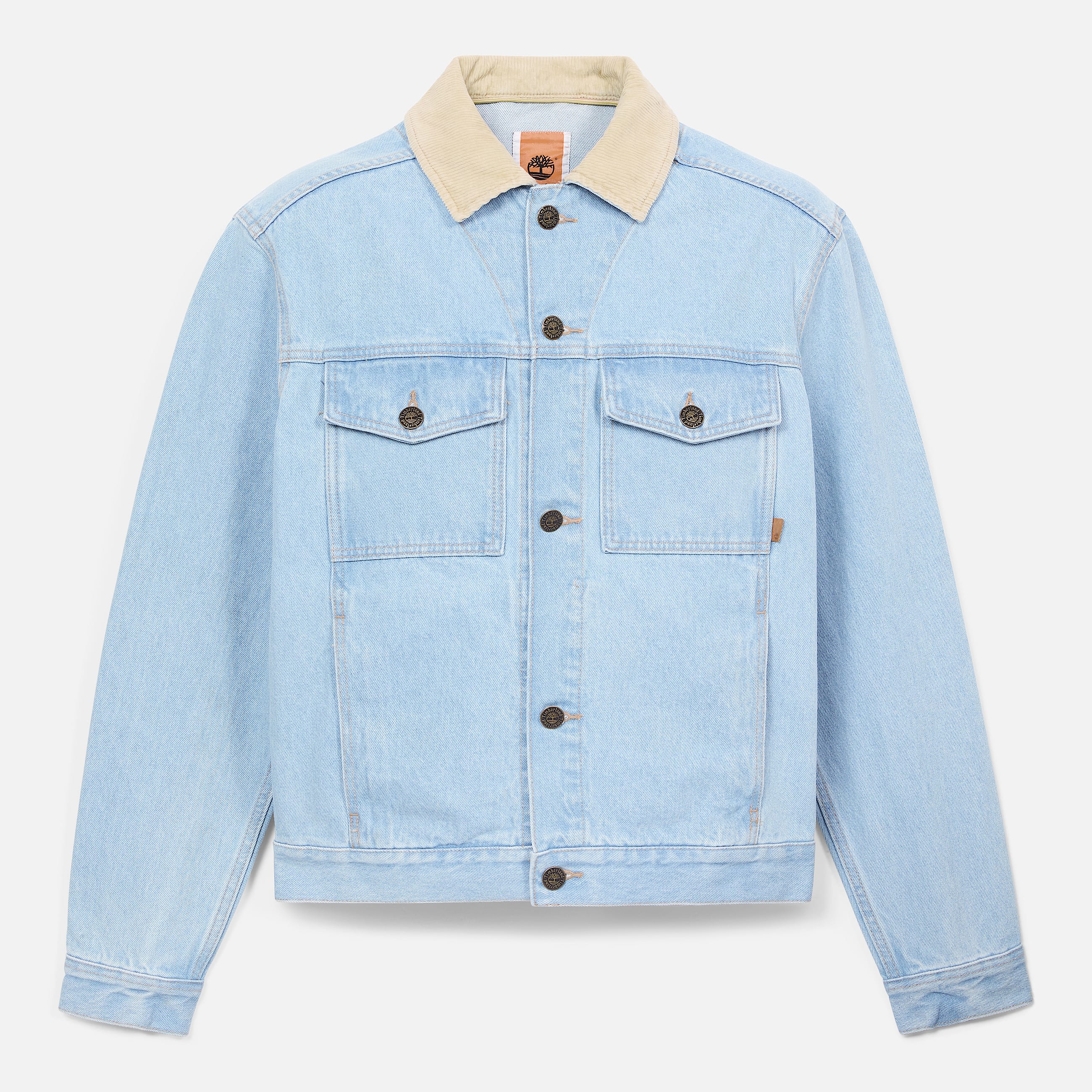 All Gender Corduroy Collared Denim Jacket in Light Blue TBL Blue HERO