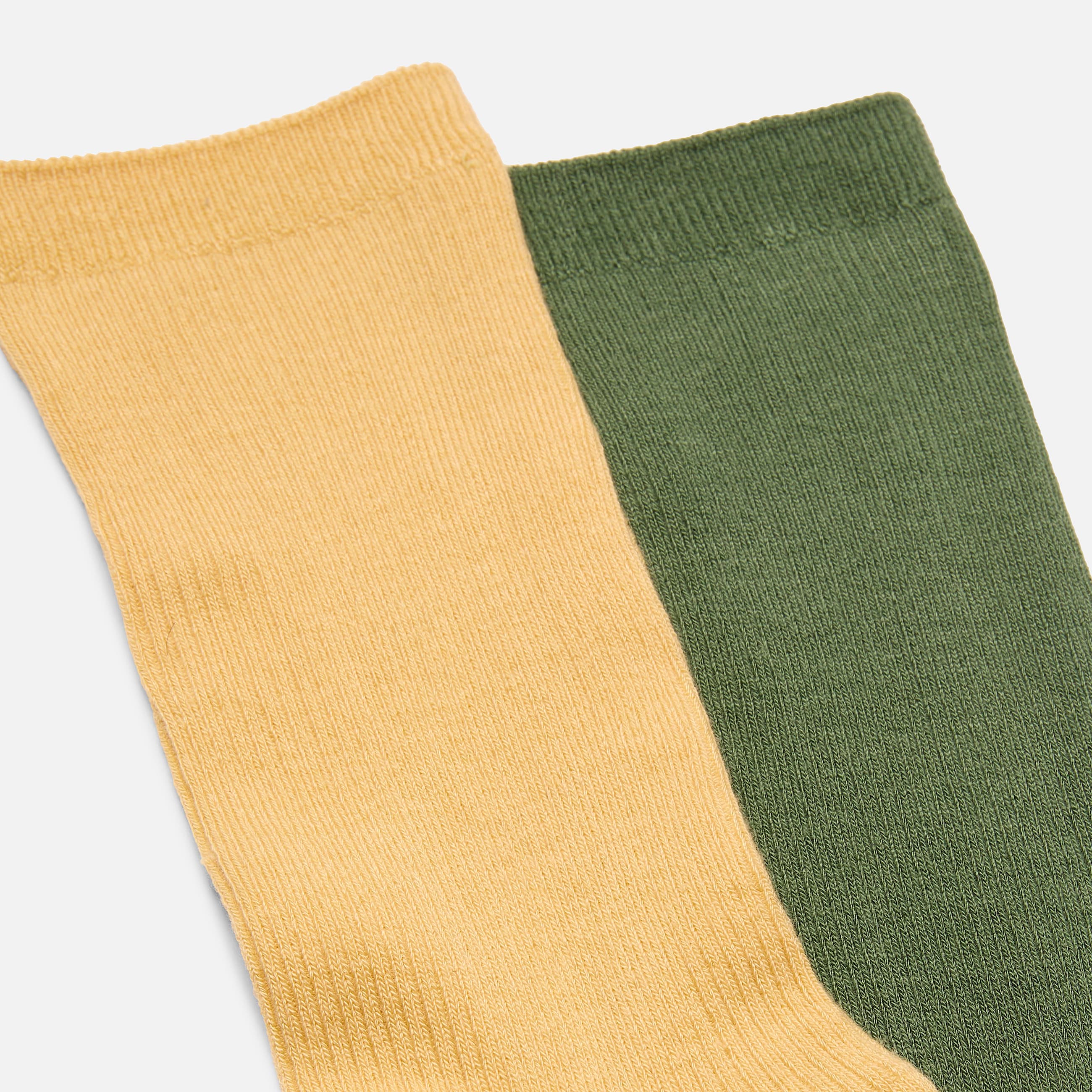 Lot de 2 paires de chaussettes cteles lgres vert fonc TBL Verte ALT1