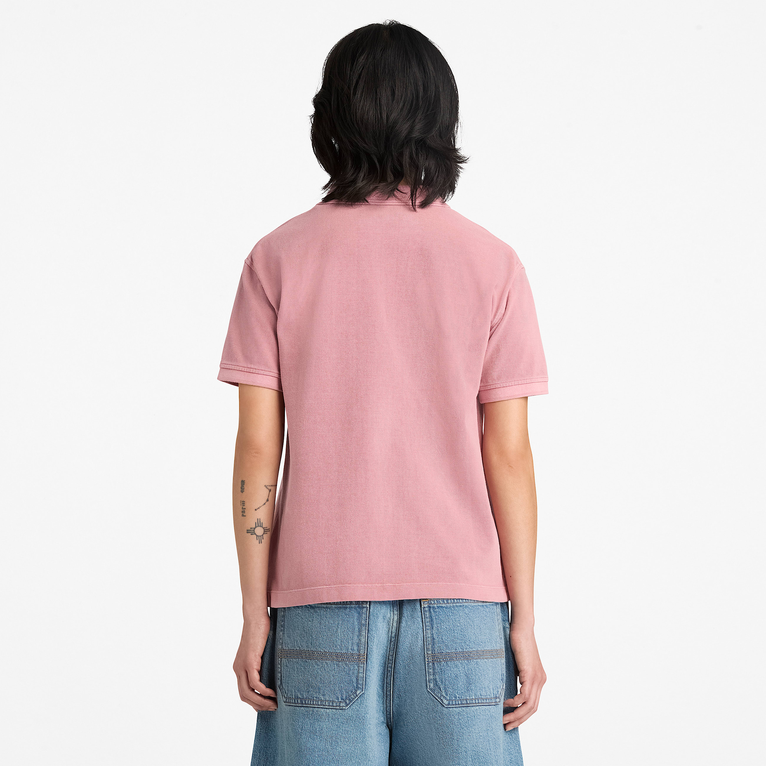 Stckgefrbtes kurzrmeliges PiquPolohemd fr Damen in Pink TBL Pink ALT8