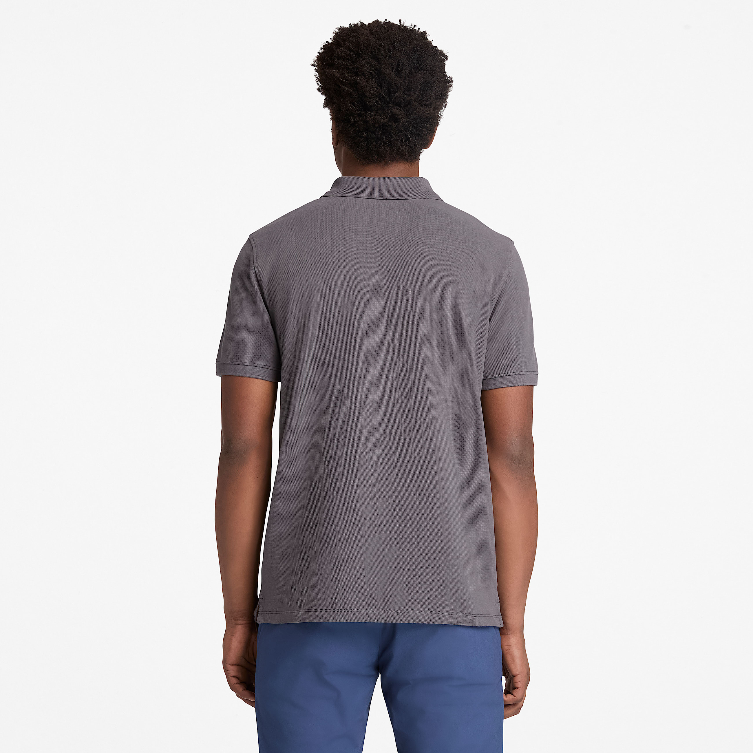 Polo de manga corta en piqu Millers River para hombre en gris oscuro TBL gris ALT8