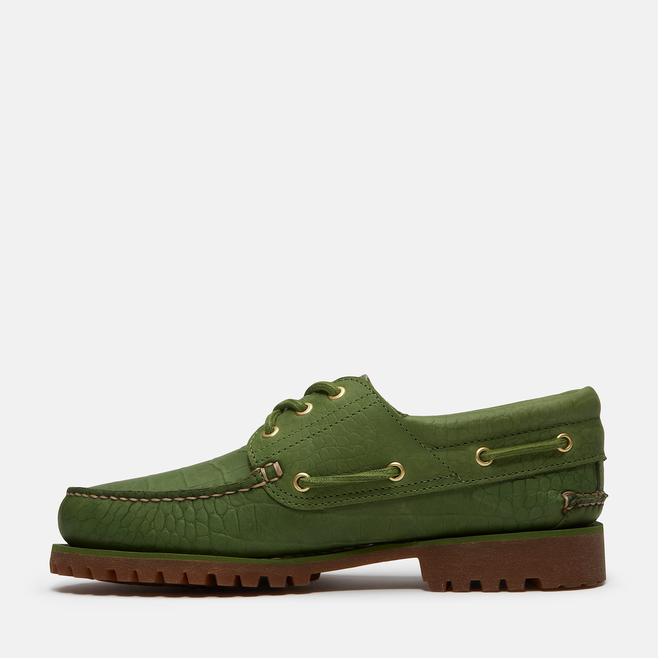 Timberland Authentic 3Eye Lug Handsewn Boat Shoe for Men in Green TBL Green ALT6