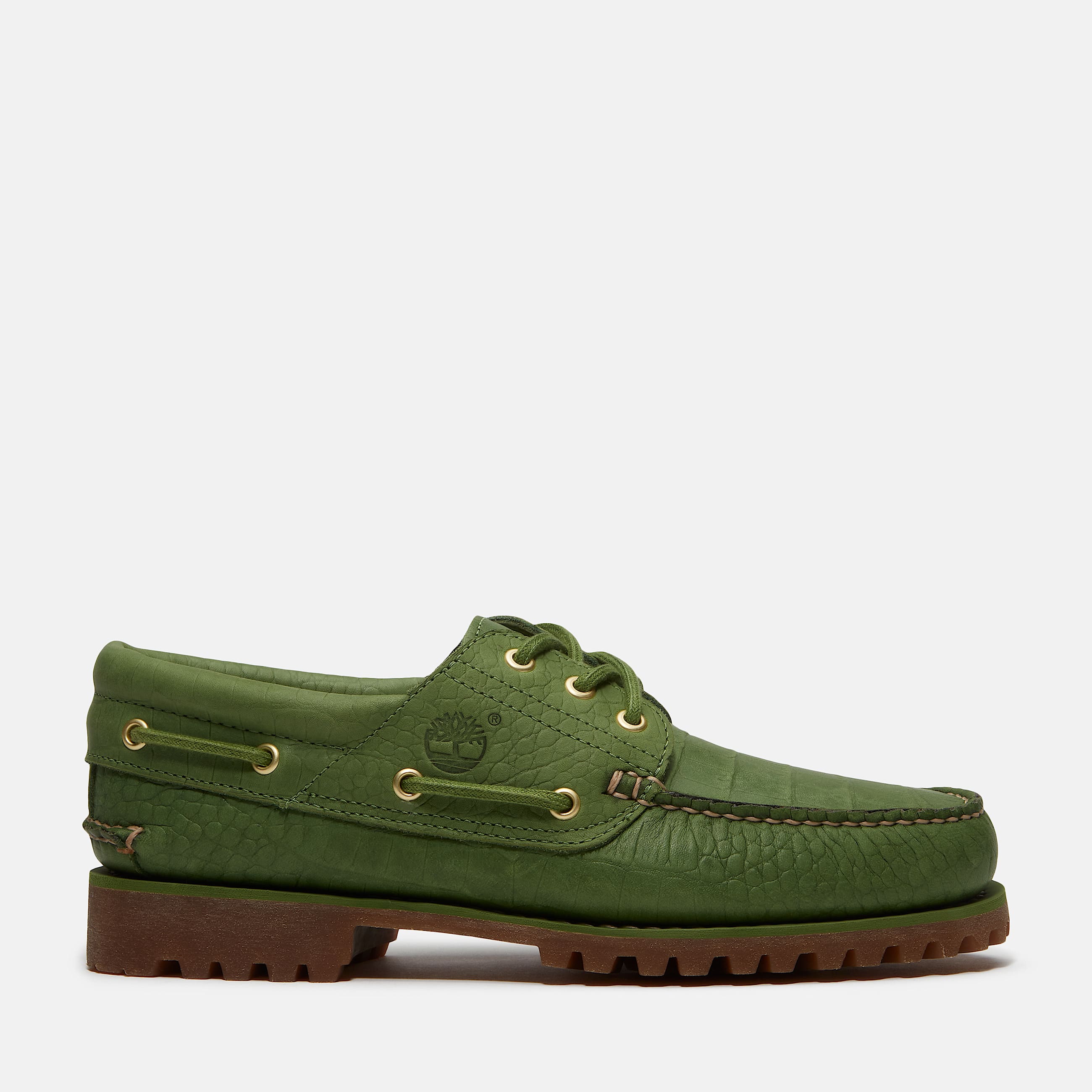Timberland Authentic 3Eye Lug Handsewn Boat Shoe for Men in Green TBL Green HERO