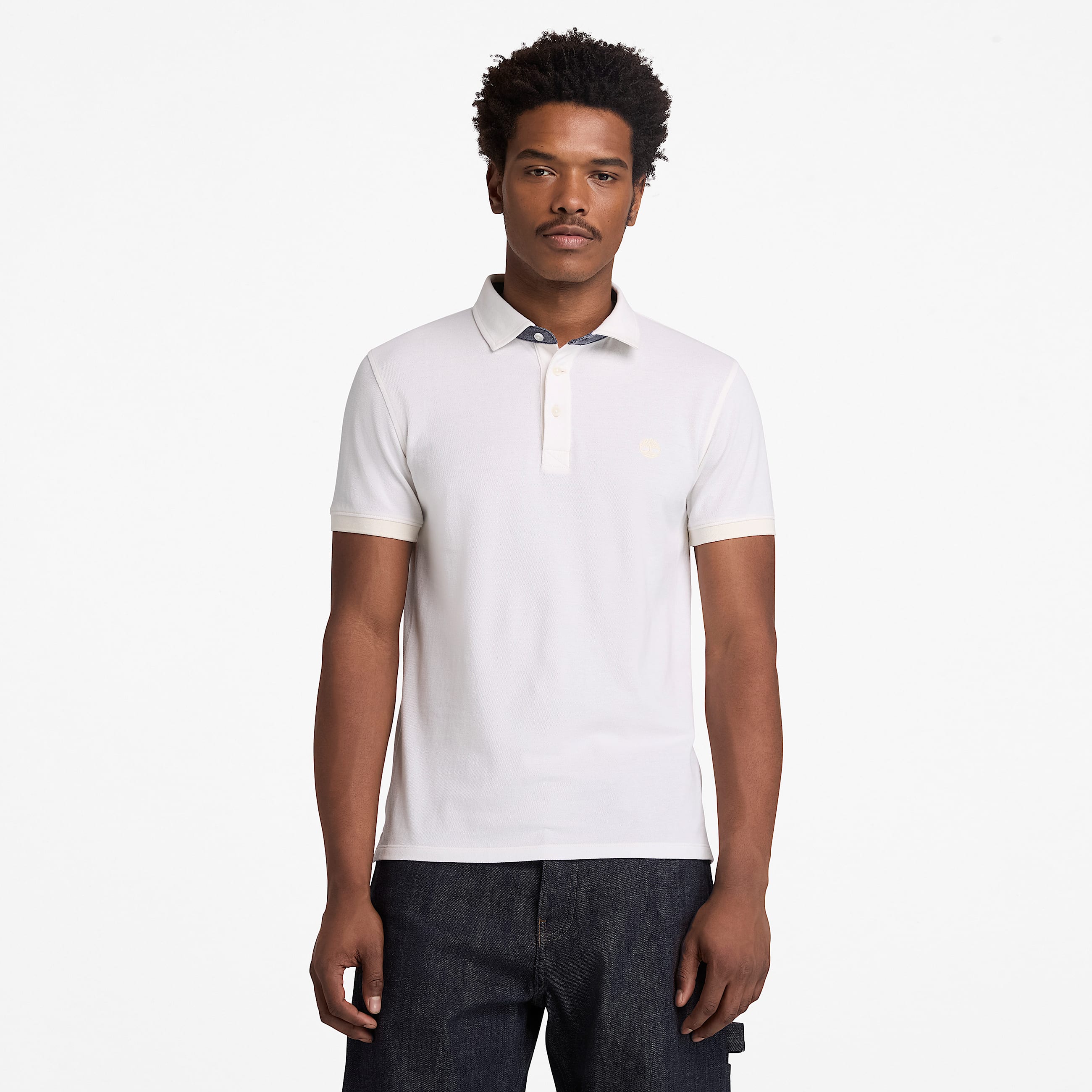 Polo Oxford  manches courtes Baboosic Brook pour homme en blanc TBL blanc ALT1