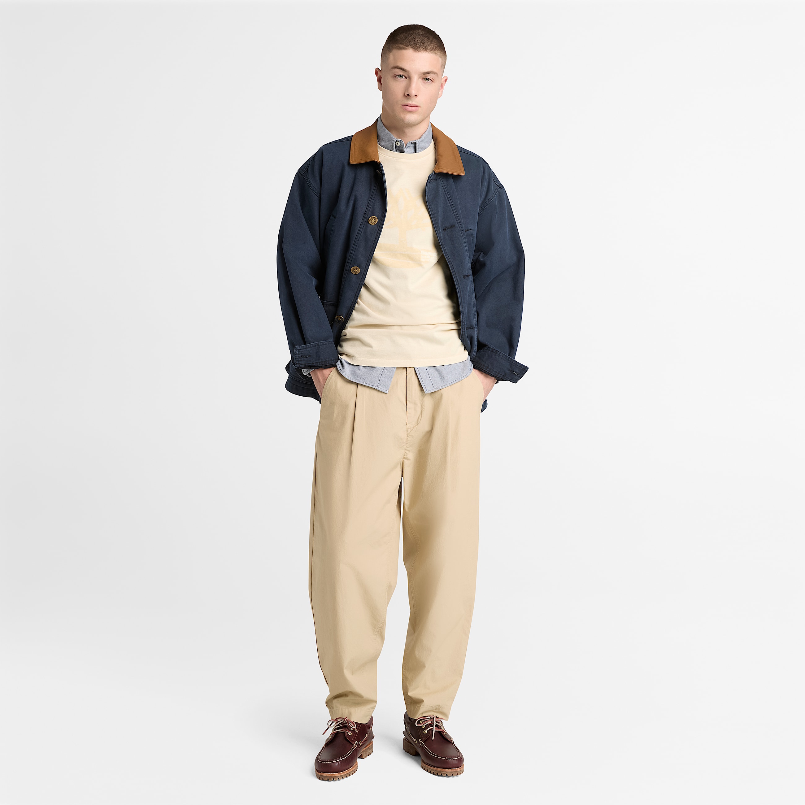 Tshirt  logo Graphic teint en pice pour homme en beige TBL beige ALT2