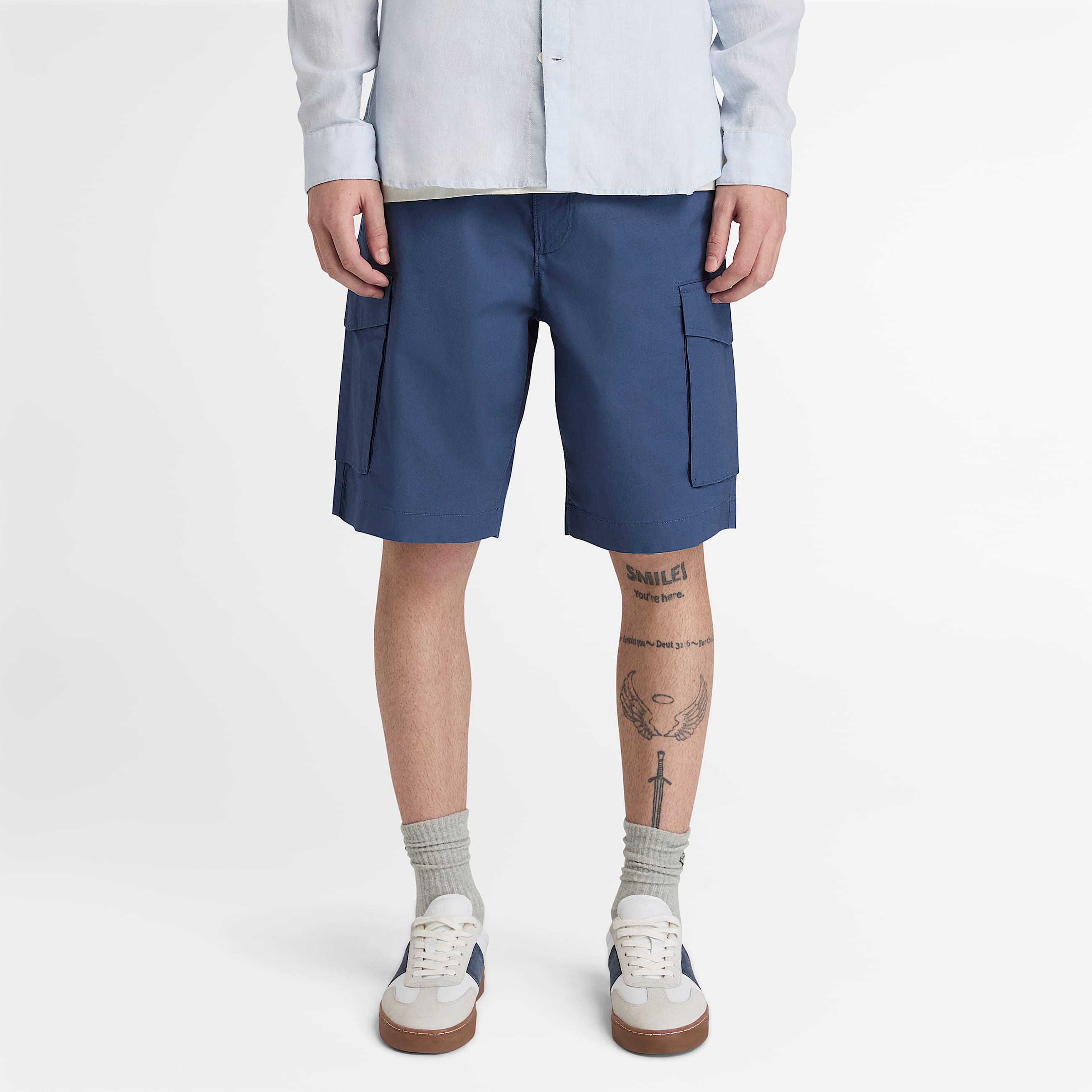 Brookline Poplin Cargo Short for Men in Dark Blue TBL Blue ALT1