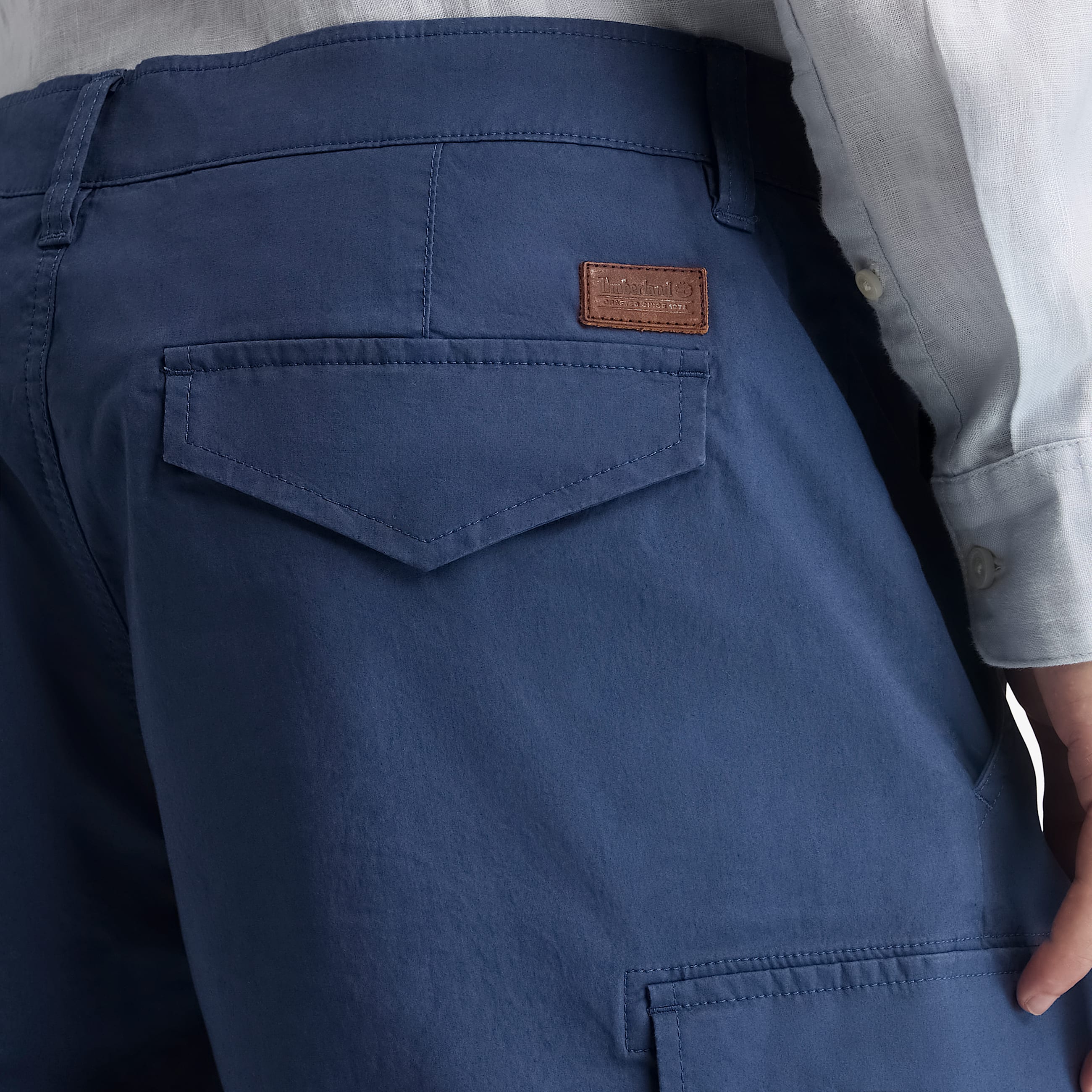 Brookline Poplin Cargo Short for Men in Dark Blue TBL Blue ALT3