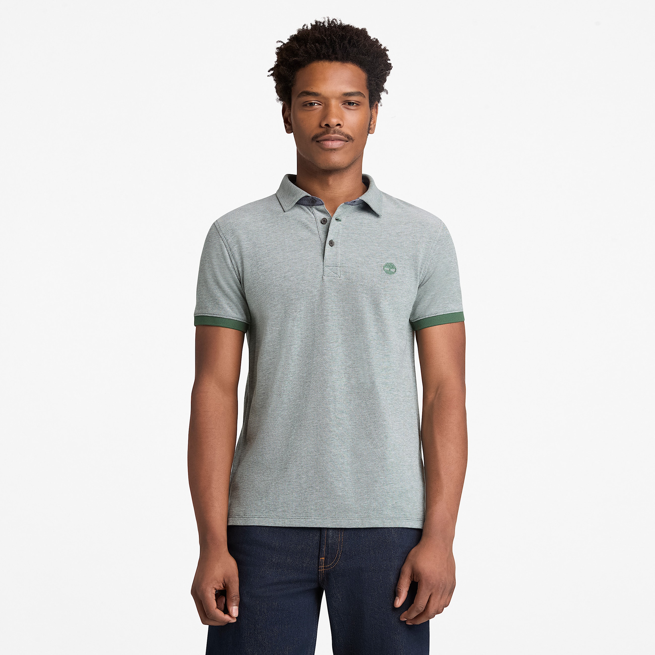 Polo Oxford  manches courtes Baboosic Brook pour homme en vert fonc TBL Verte ALT1