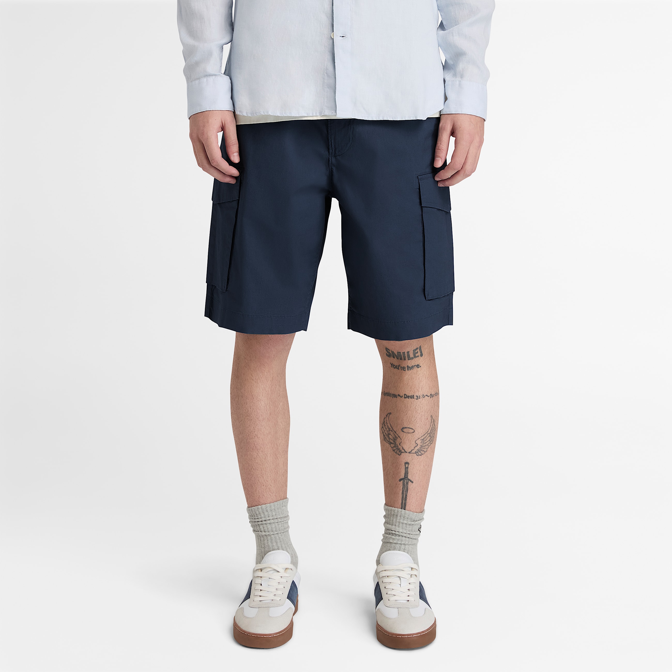 Brookline Poplin Cargo Short for Men in Dark Blue TBL Blue ALT1