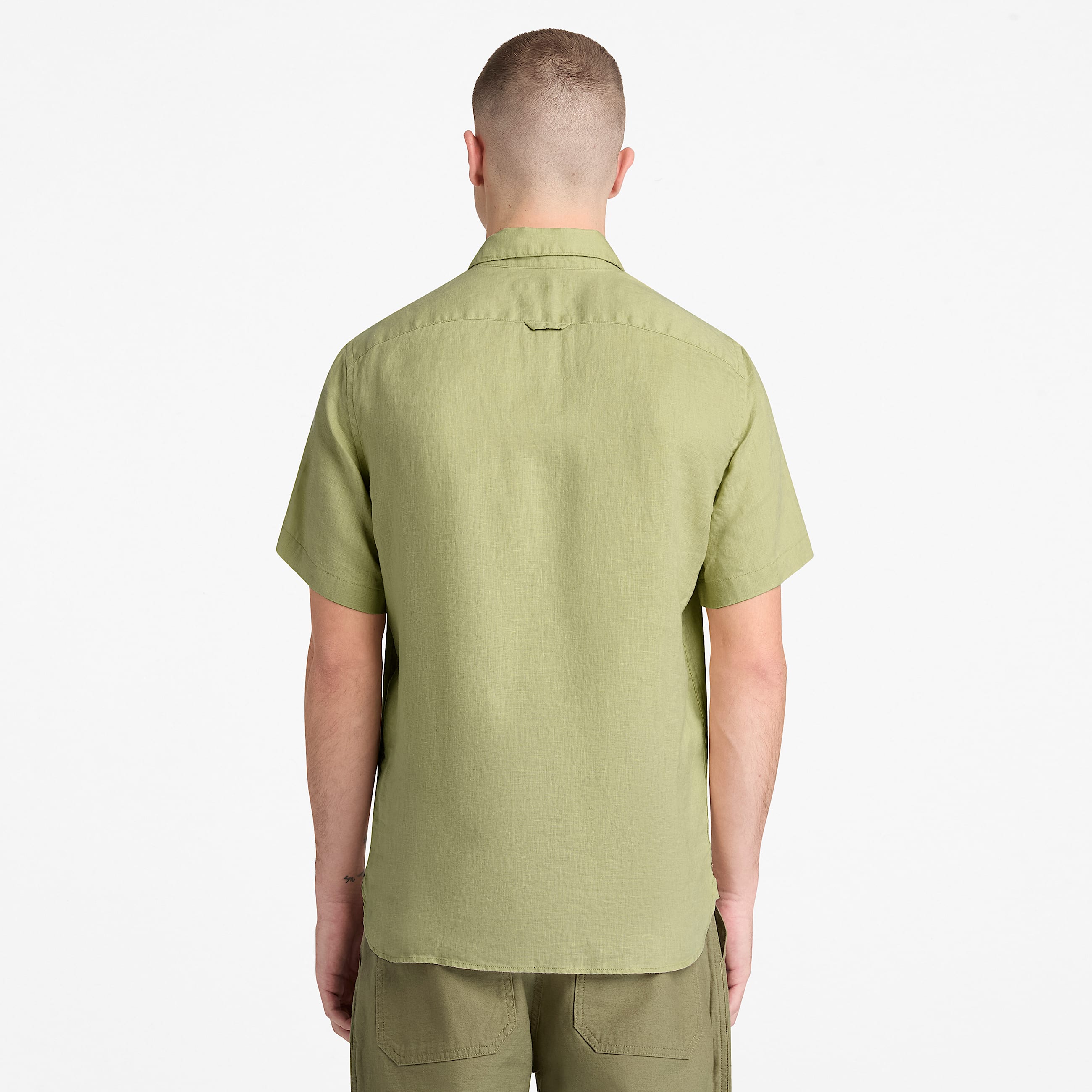 Mill Brook Linen ShortSleeve Shirt for Men in Green TBL Green ALT8