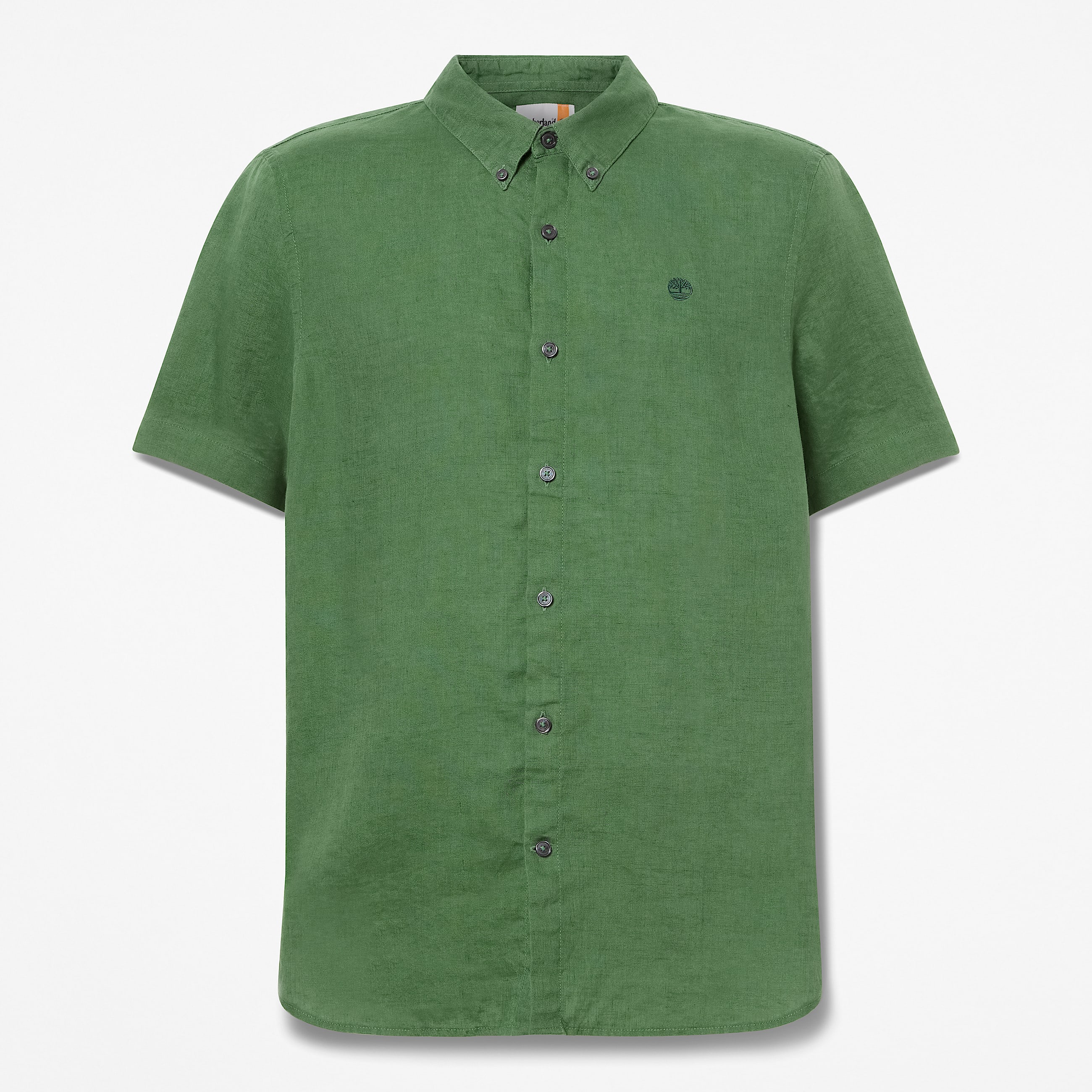 Mill Brook Linen ShortSleeve Shirt for Men in Dark Green TBL Green HERO