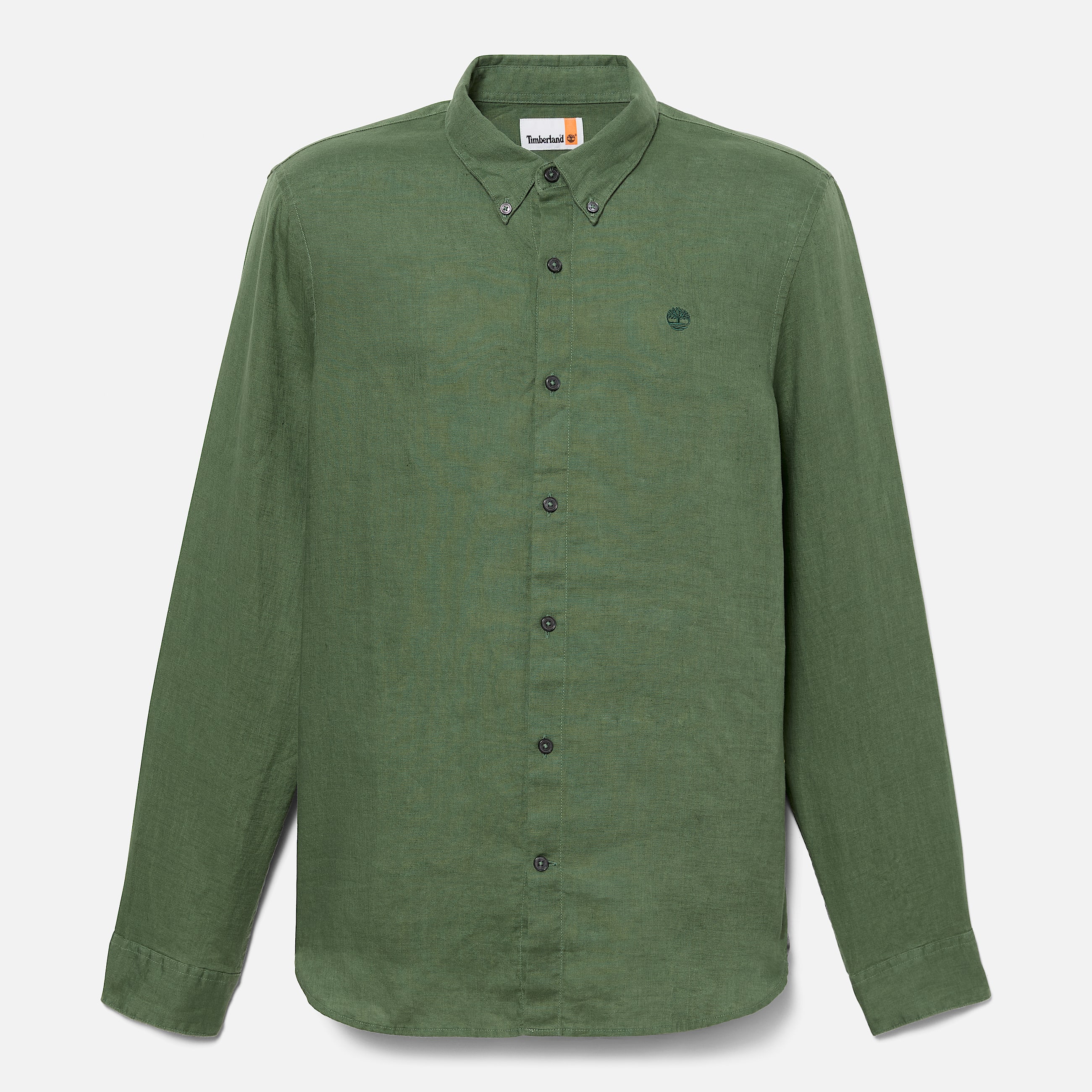 Mill Brook Linen Shirt for Men in Dark Green TBL Green HERO