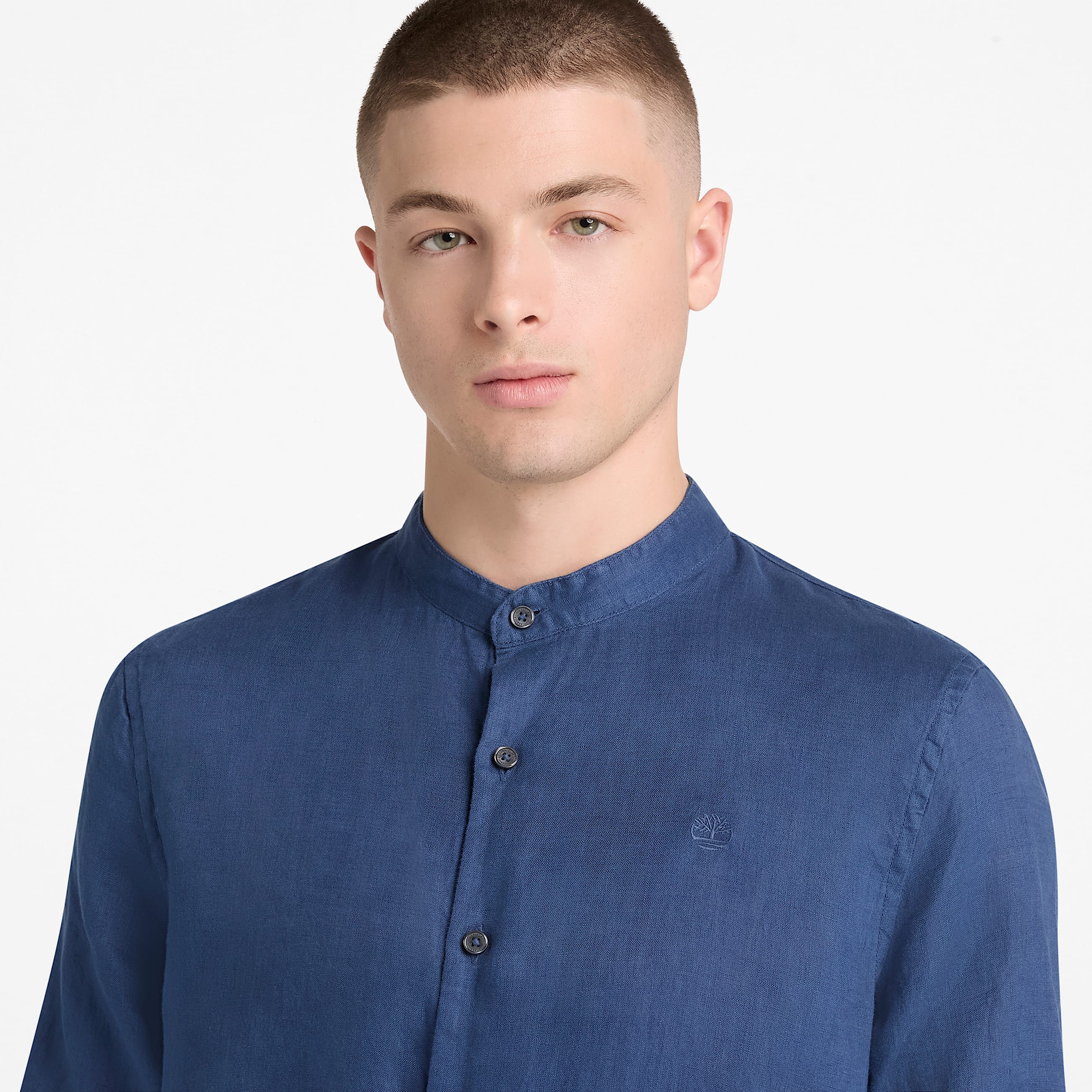 Mill Brook Linen Shirt for Men in Dark Blue TBL Blue ALT3