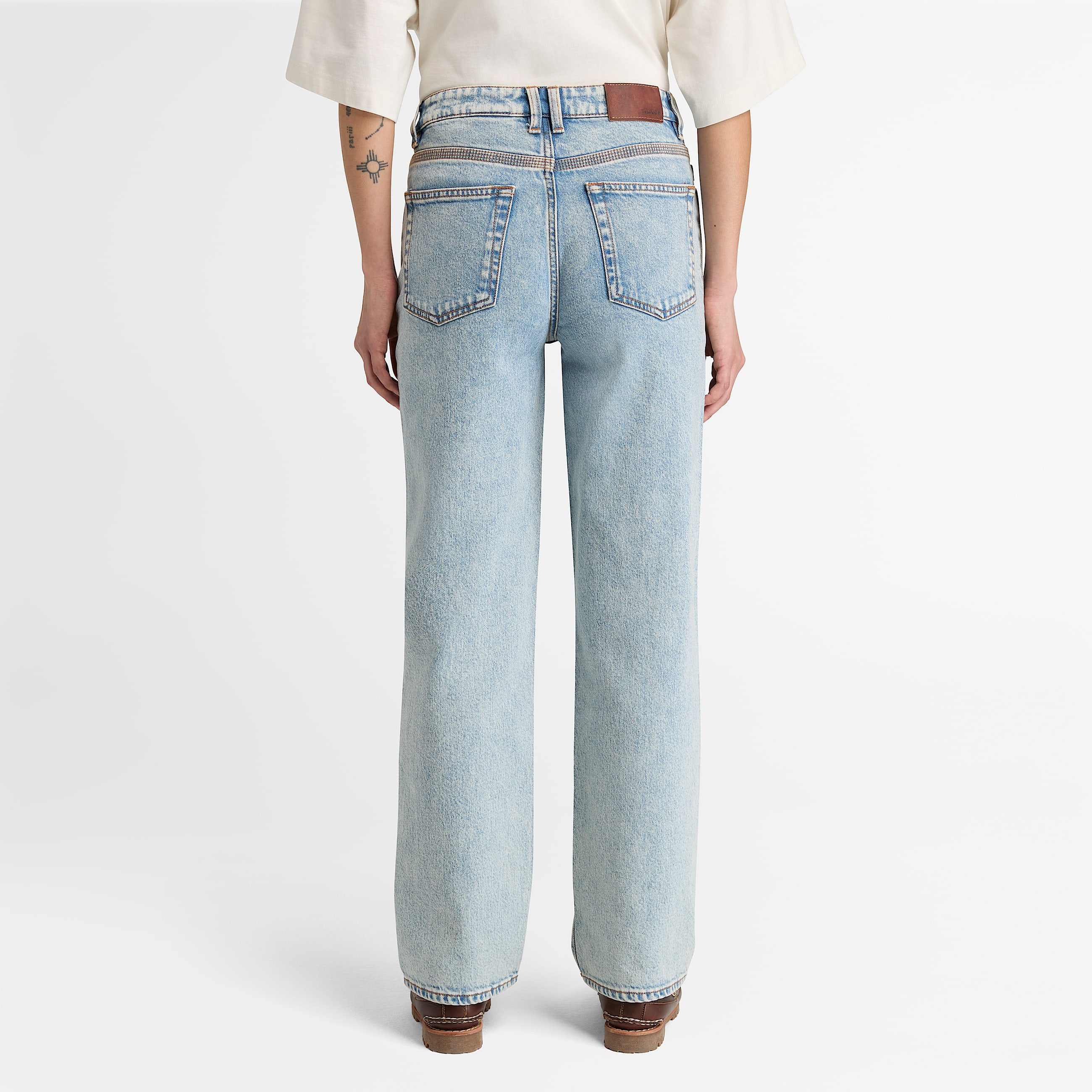 Pantalon droit en denim pour femme en bleu clair TBL bleu ALT8