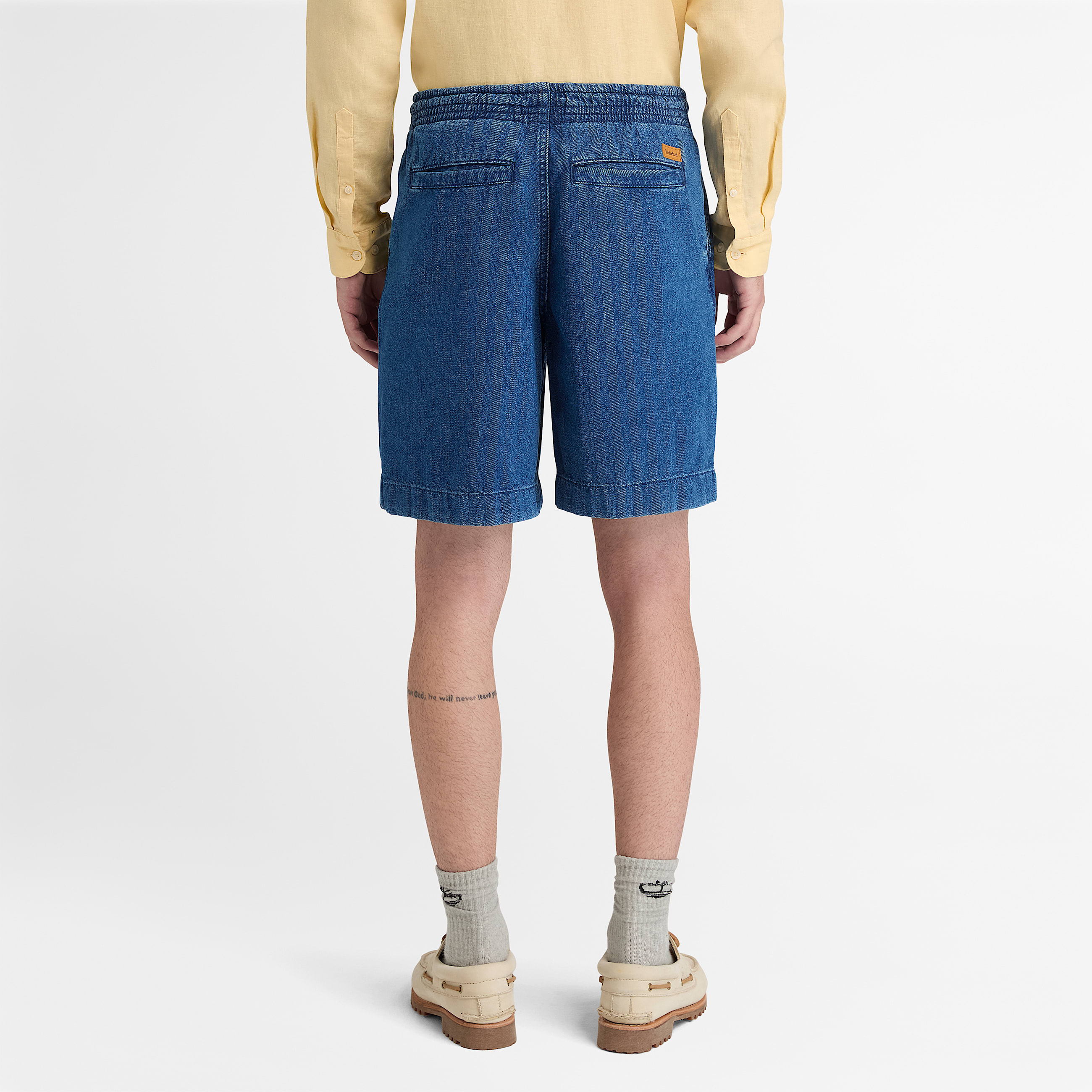 Short en denim  chevrons pour homme en bleu fonc TBL bleu ALT8