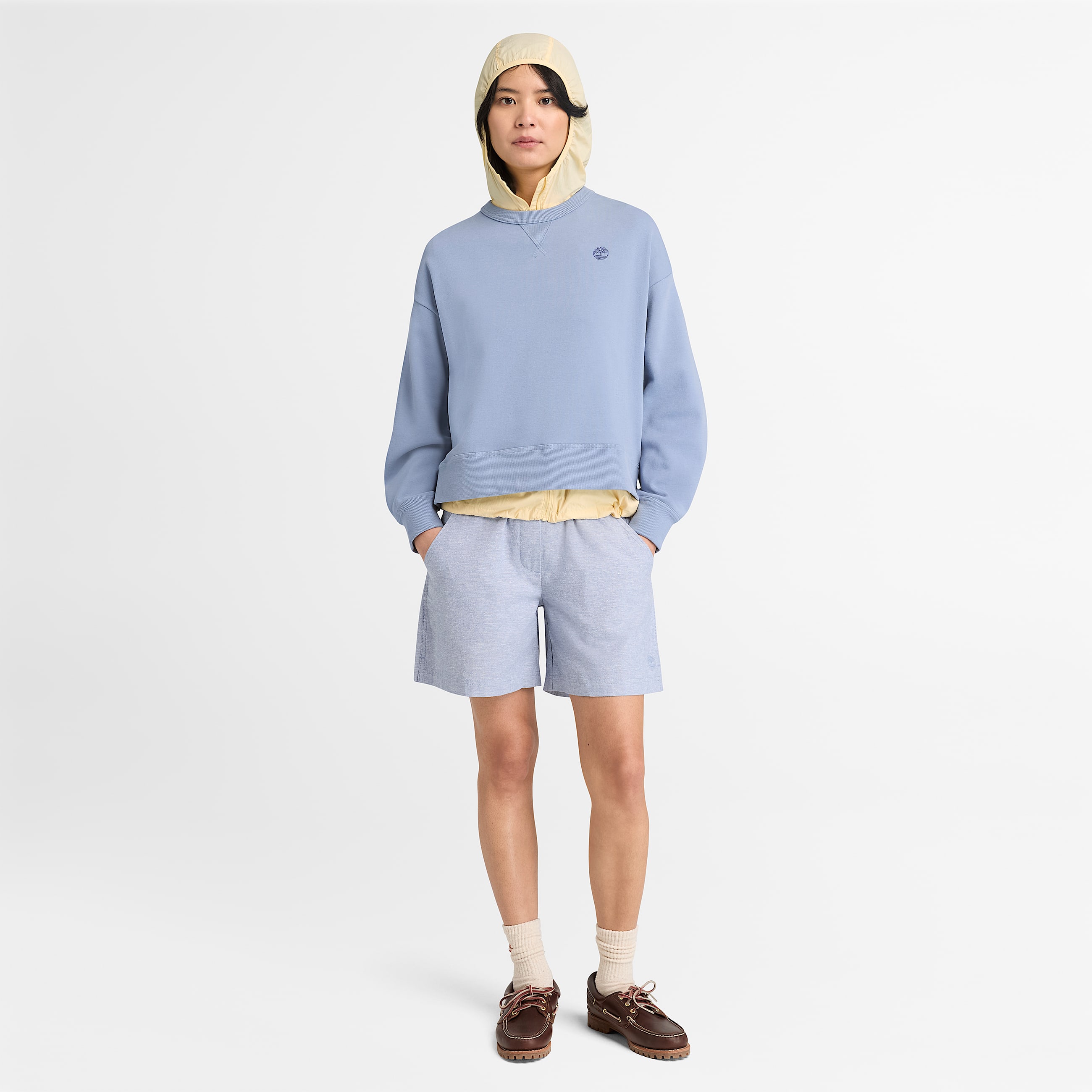 Shorts aus Leinenmischgewebe fr Damen in Blau TBL Blau ALT2