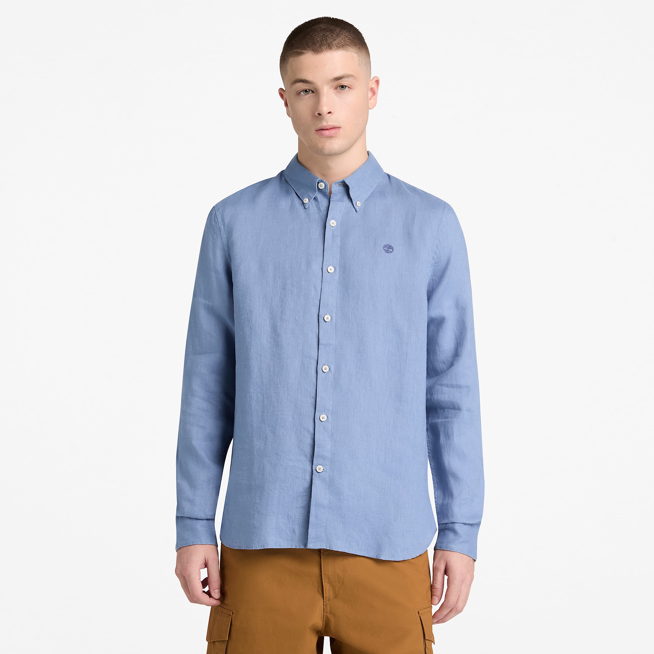 Mill Brook Linen Shirt for Men in Blue TBL Blue ALT1